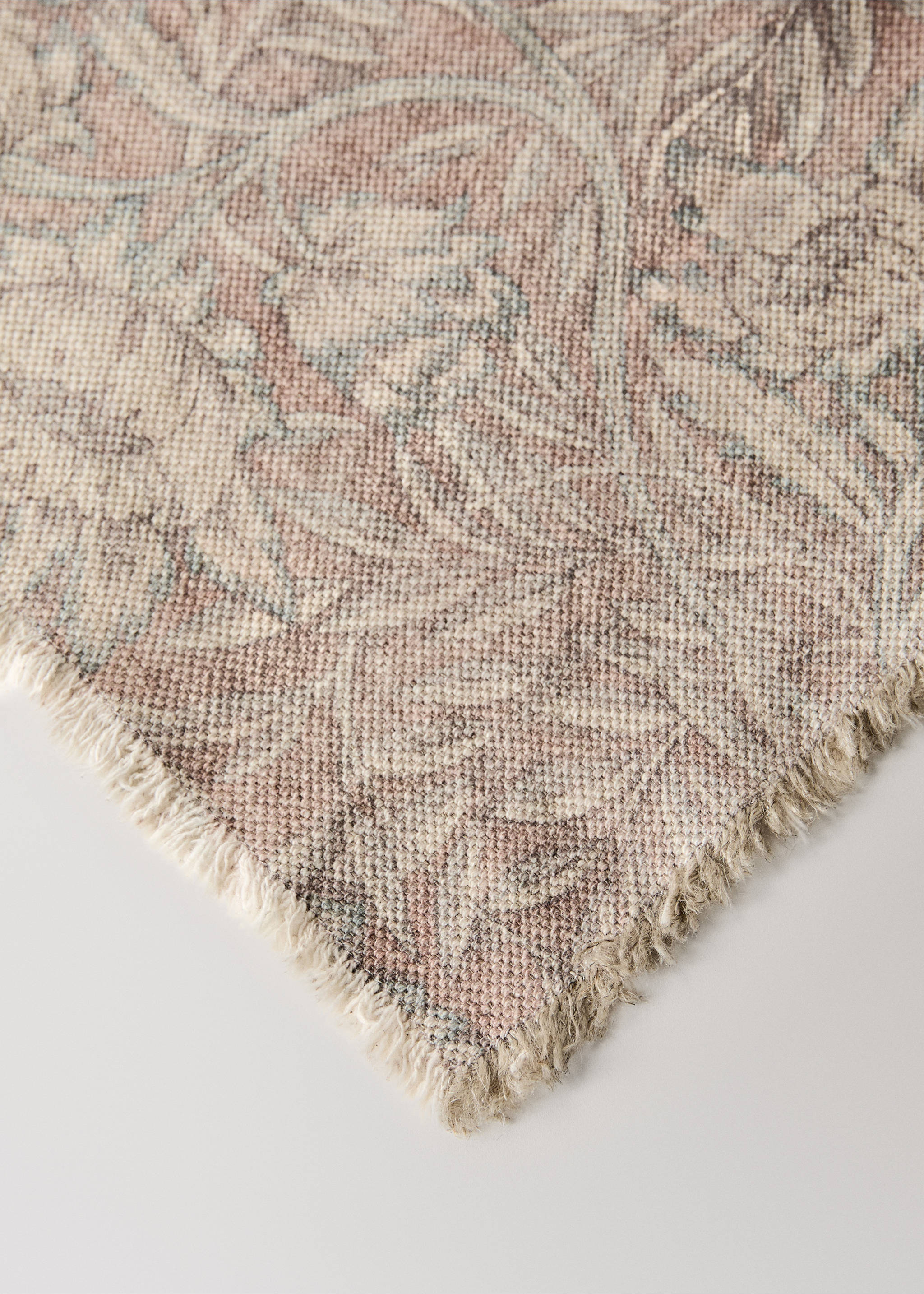 Ornamental bedruckter Tischset aus Leinen-Baumwoll-Mischung - Detail des Artikels 1, Rosa. Ref: 37051481-00.