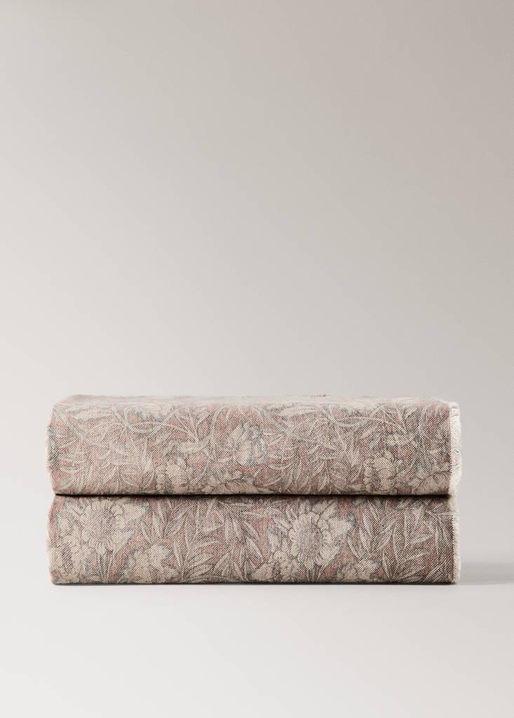 Printed cotton linen blanket — Pink