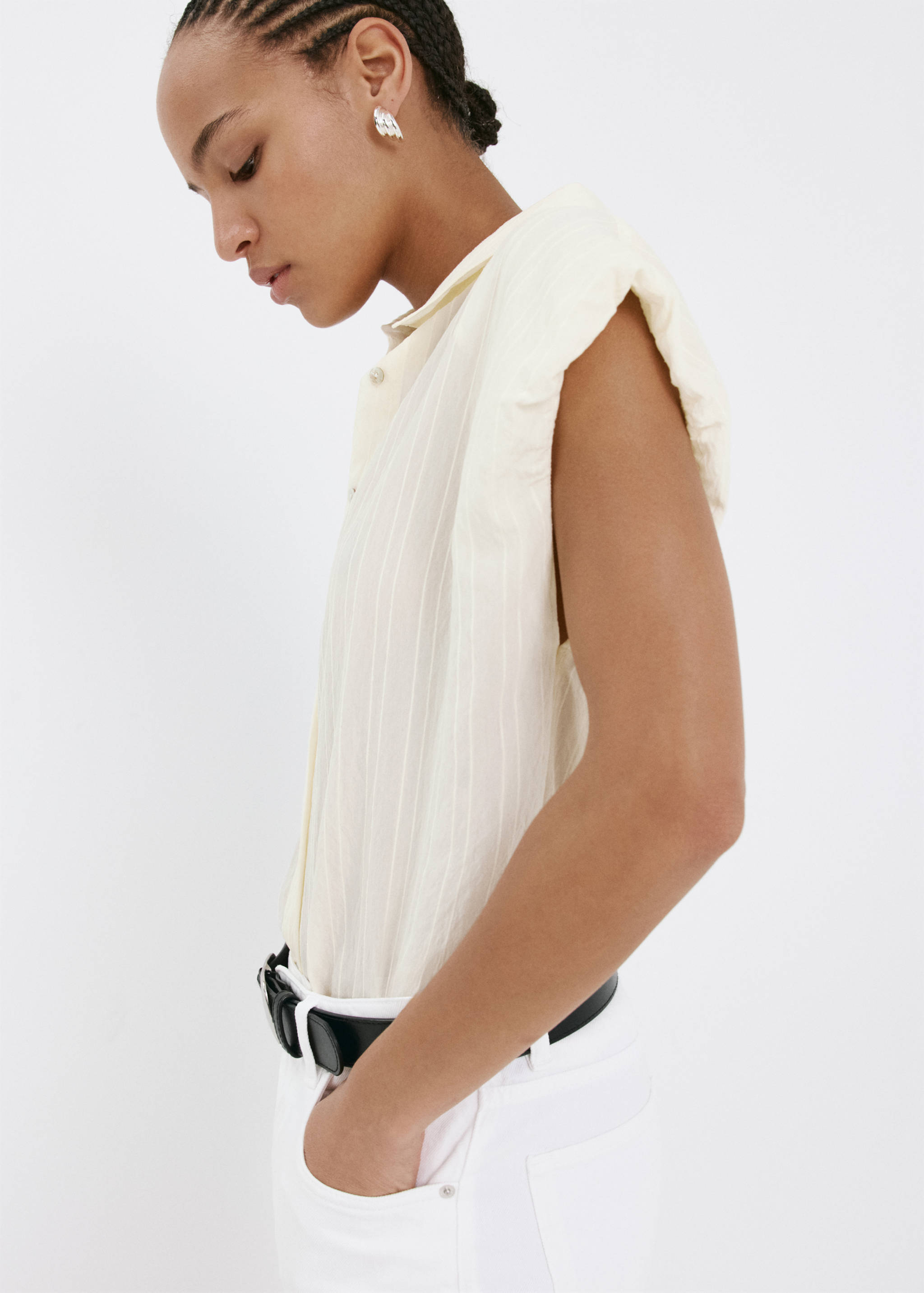 Embroidery striped shirt - Medium plane