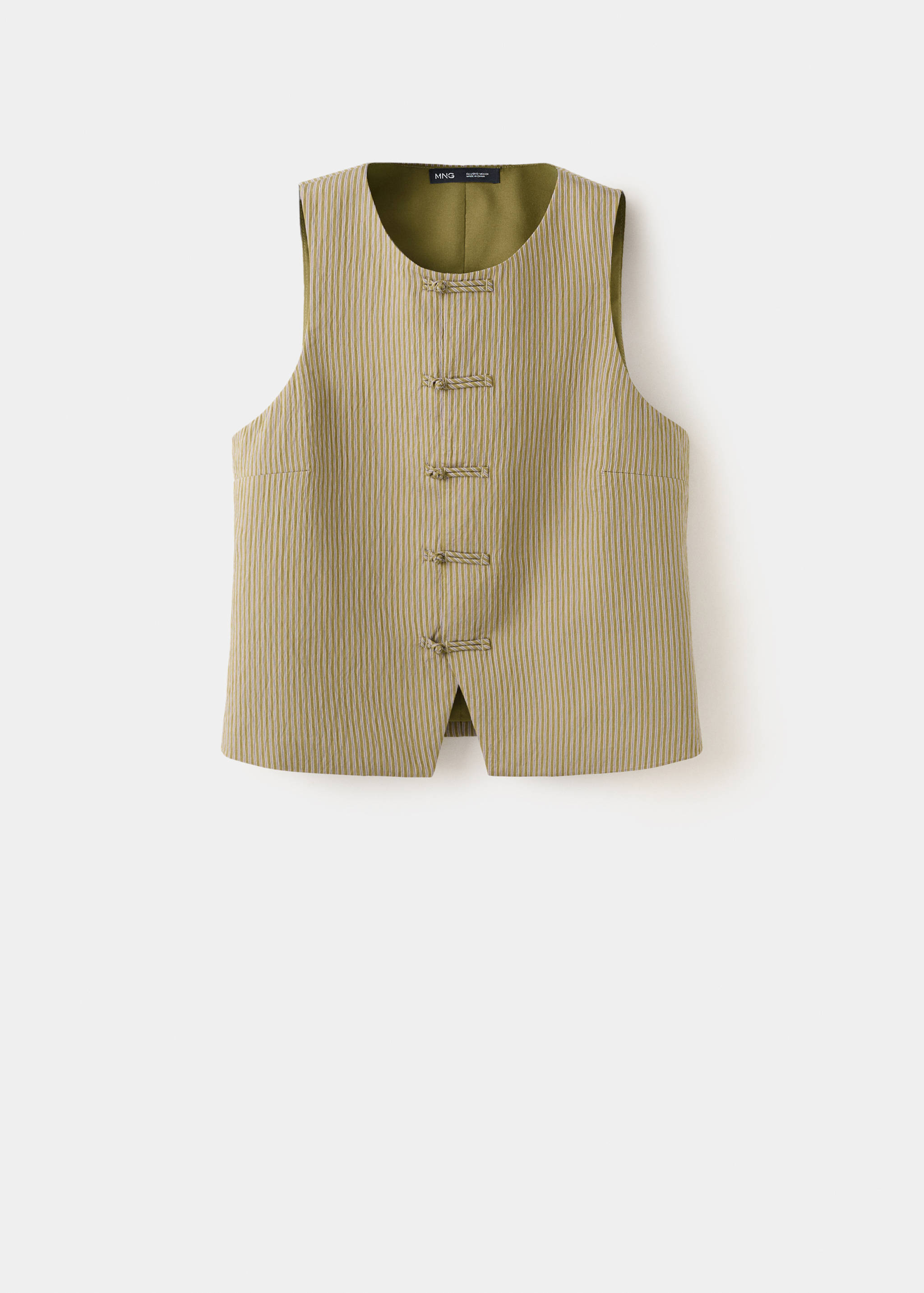 Gilet à rayures avec brandebourgs - Article sans modèle