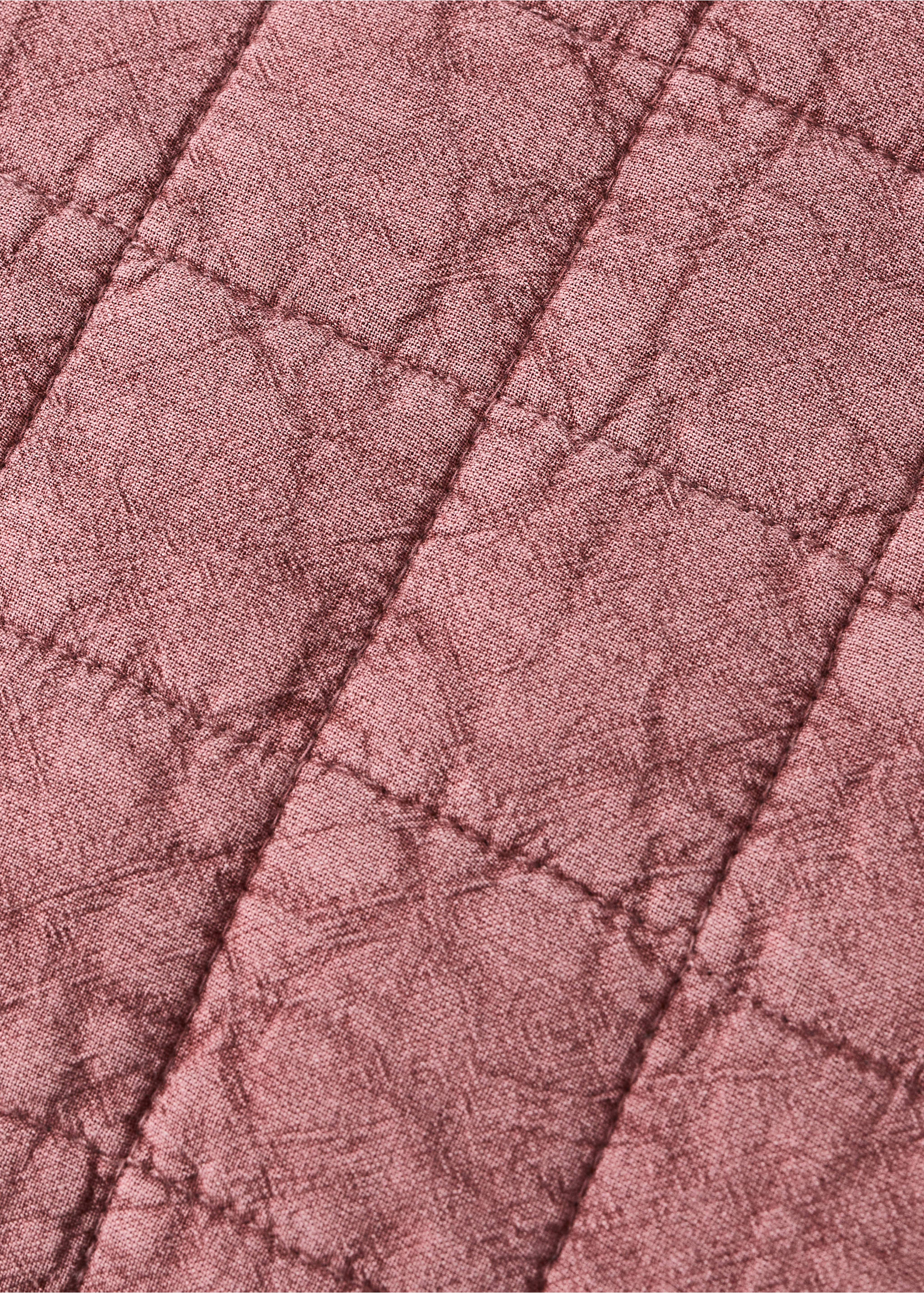 Children's cotton cushion cover with stitched check design - Details of the article 3, Coral Red. Ref: 37051485-00.