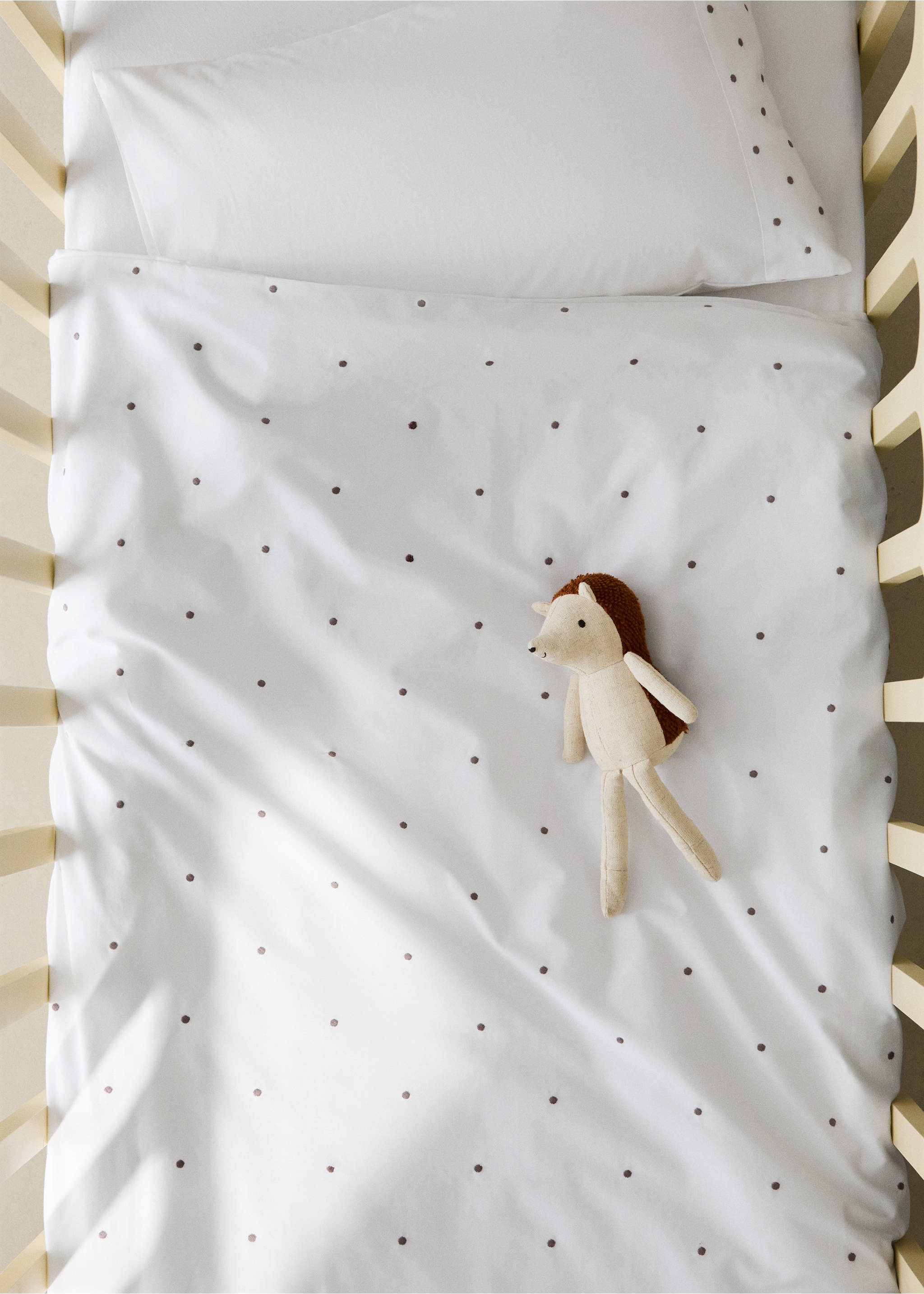 Cotton percale plumeti cot duvet cover 100x120cm - General plane, Medium Brown. Ref: 37051496-00.