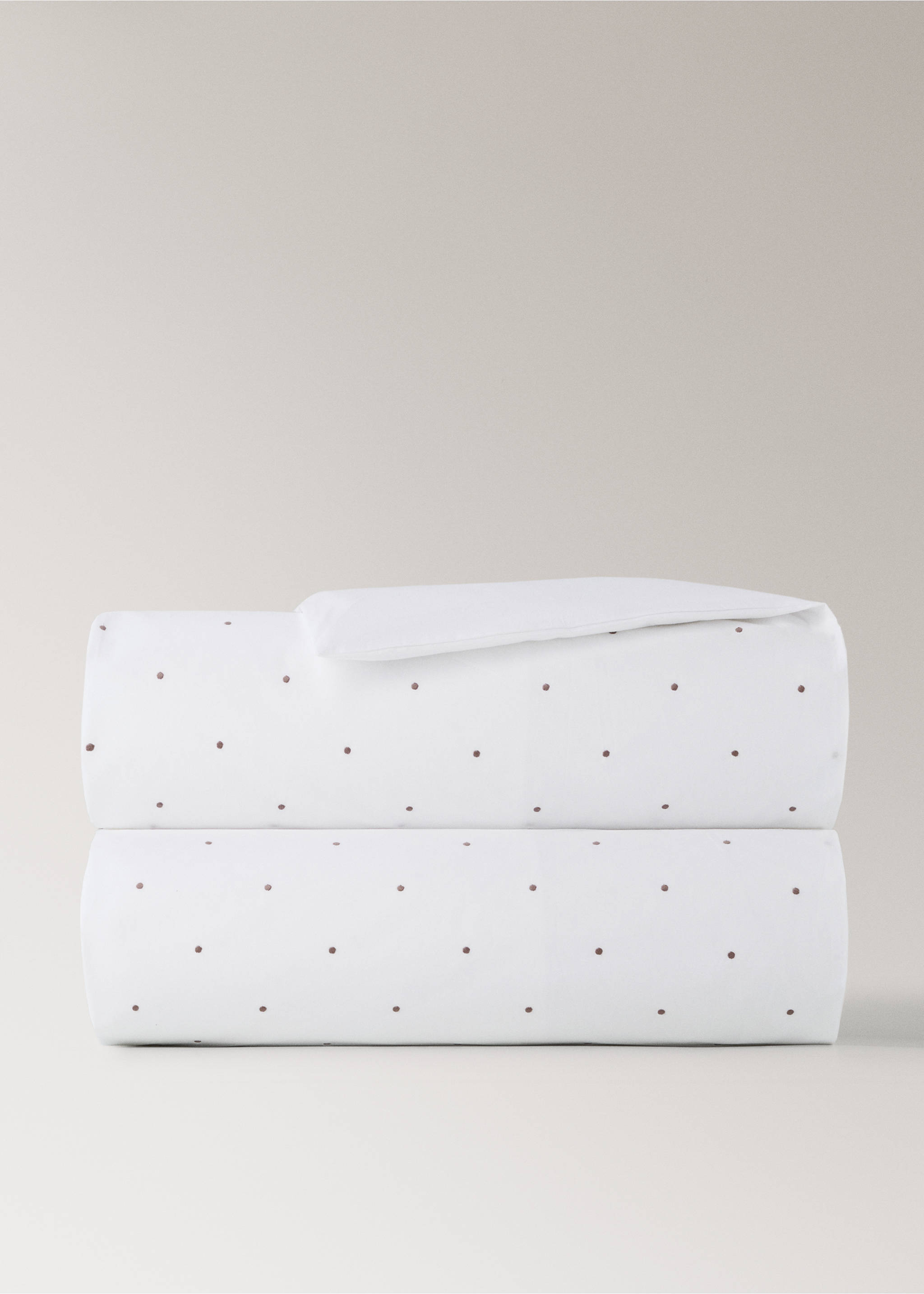 Cotton percale plumeti cot duvet cover 100x120cm - Article without model, Medium Brown. Ref: 37051496-00.