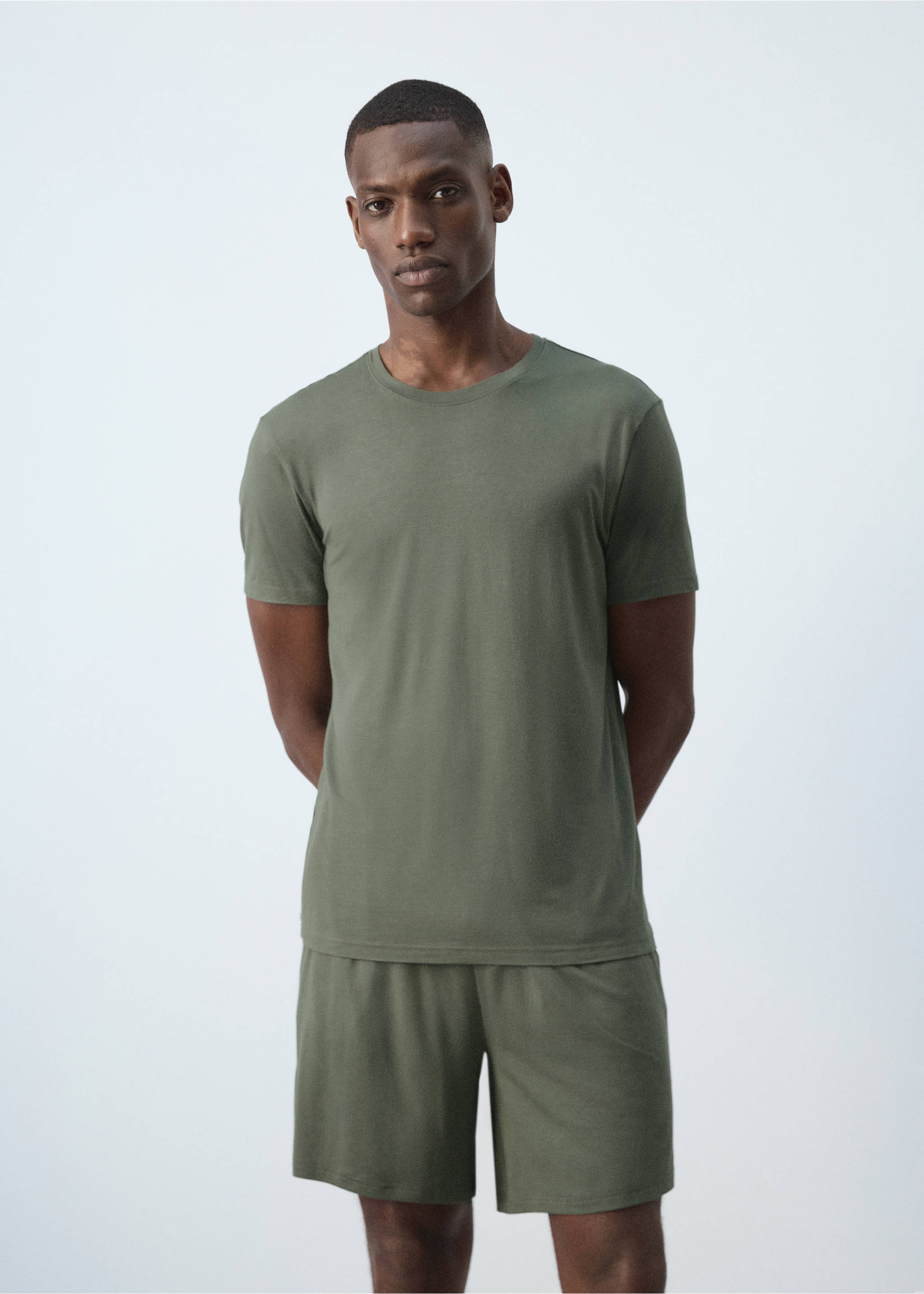 Elastic Bermuda pajama pack - Medium plane, Khaki. Ref: 37051507-00.