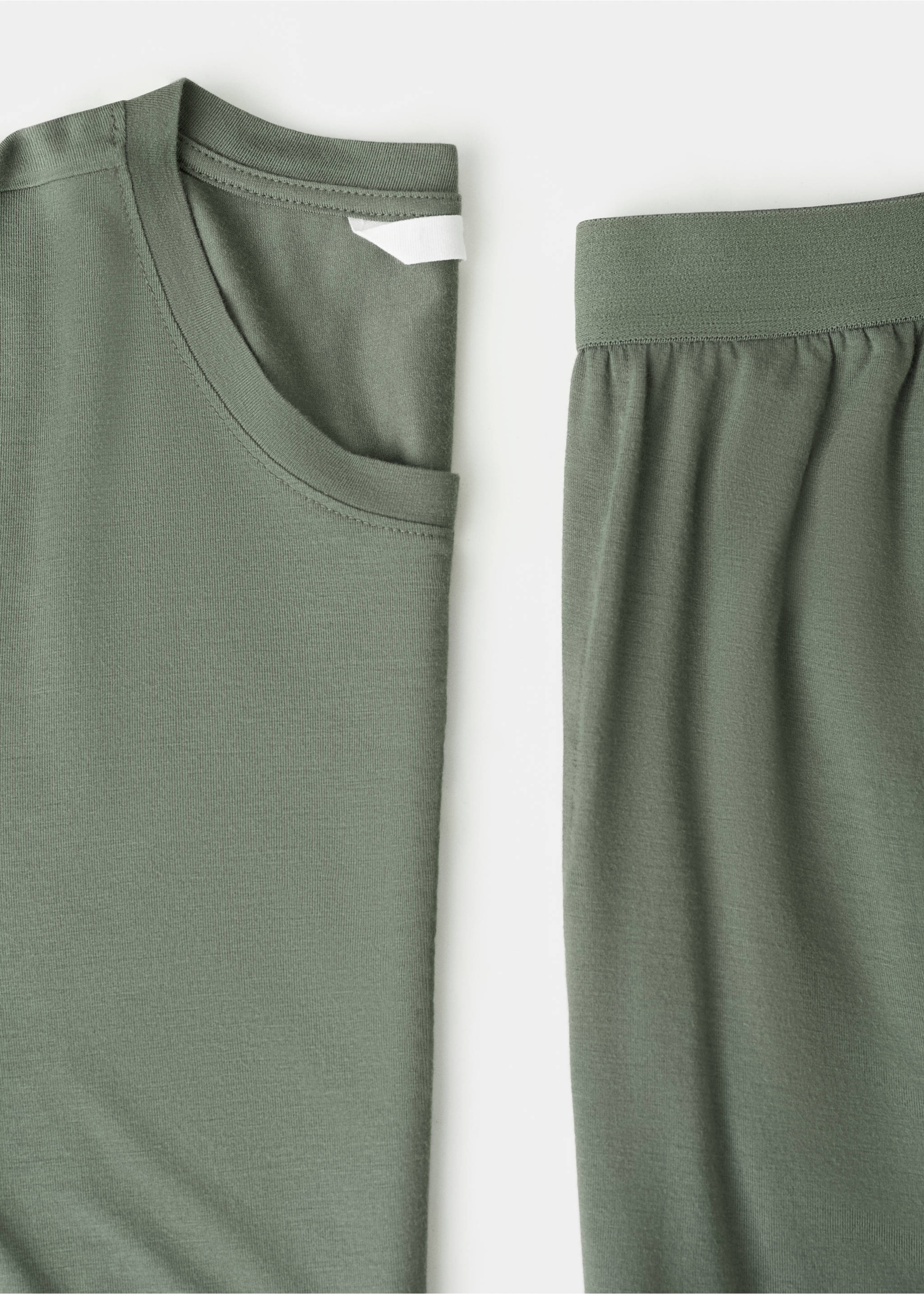 Elastic Bermuda pajama pack - Details of the article 8, Khaki. Ref: 37051507-00.