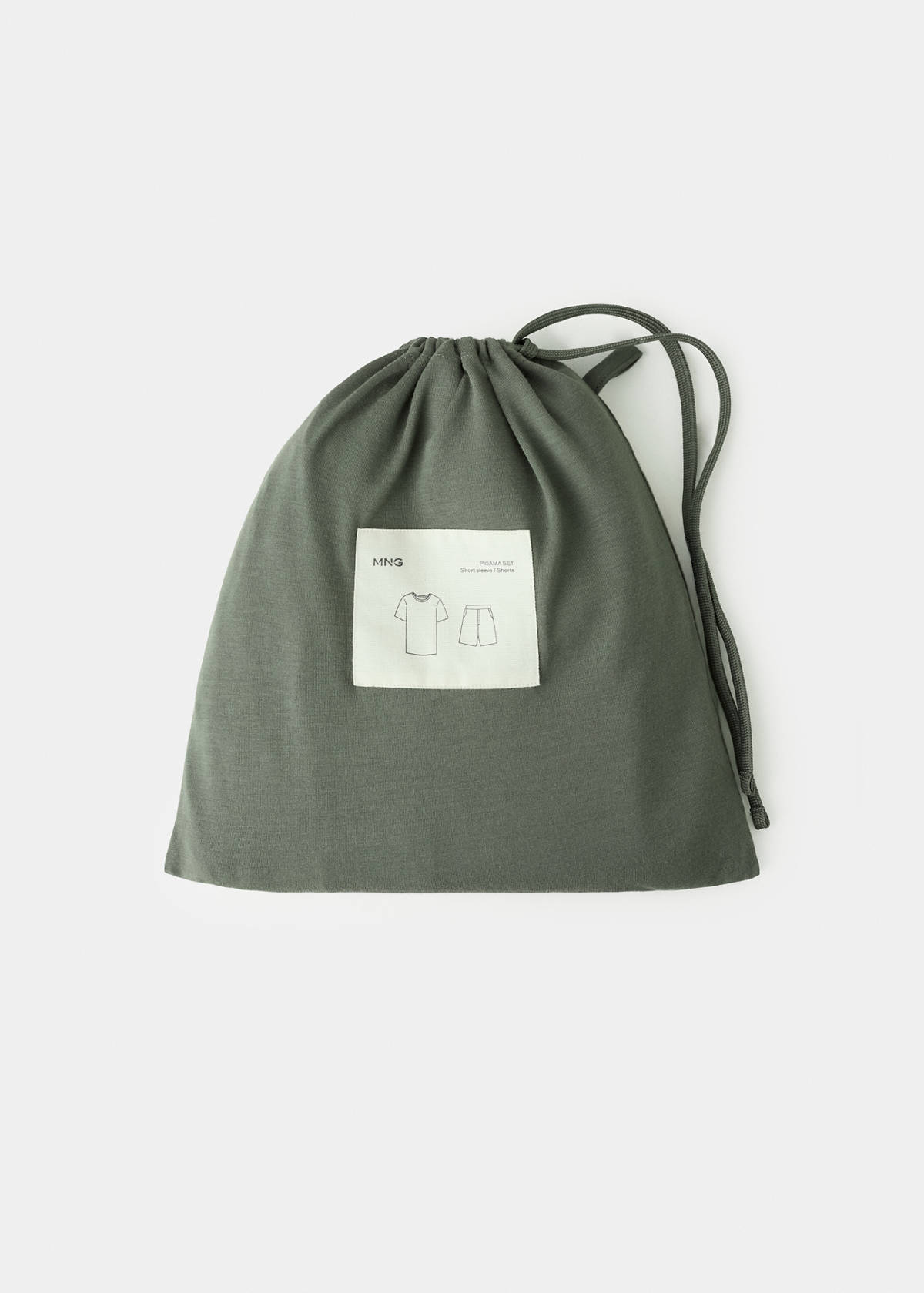 Elastic waistband pyjama set — Khaki