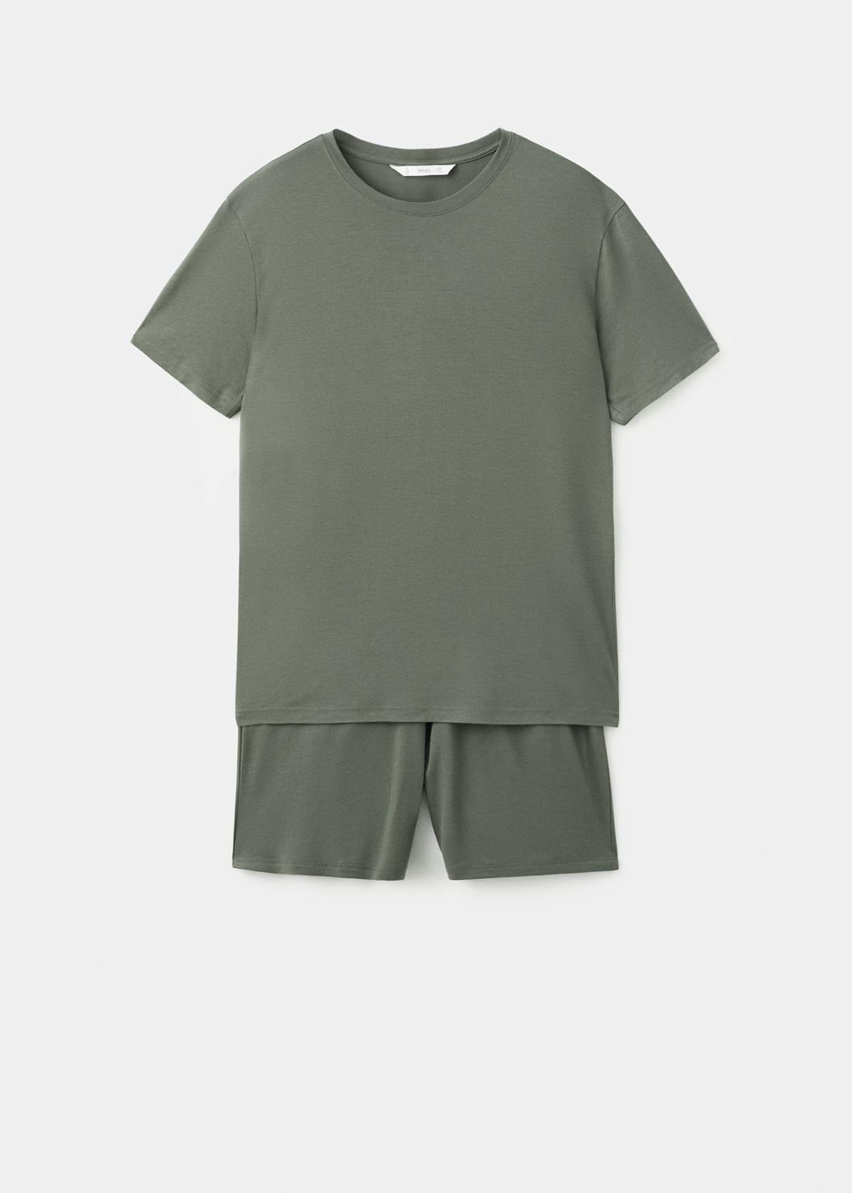Elastic waistband pyjama set — Khaki