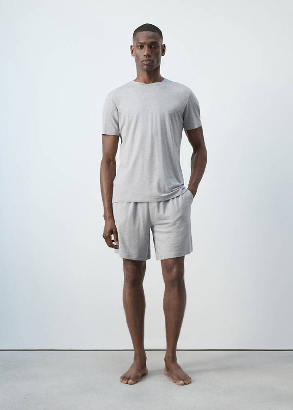 Elastic waistband pyjama set — Grey