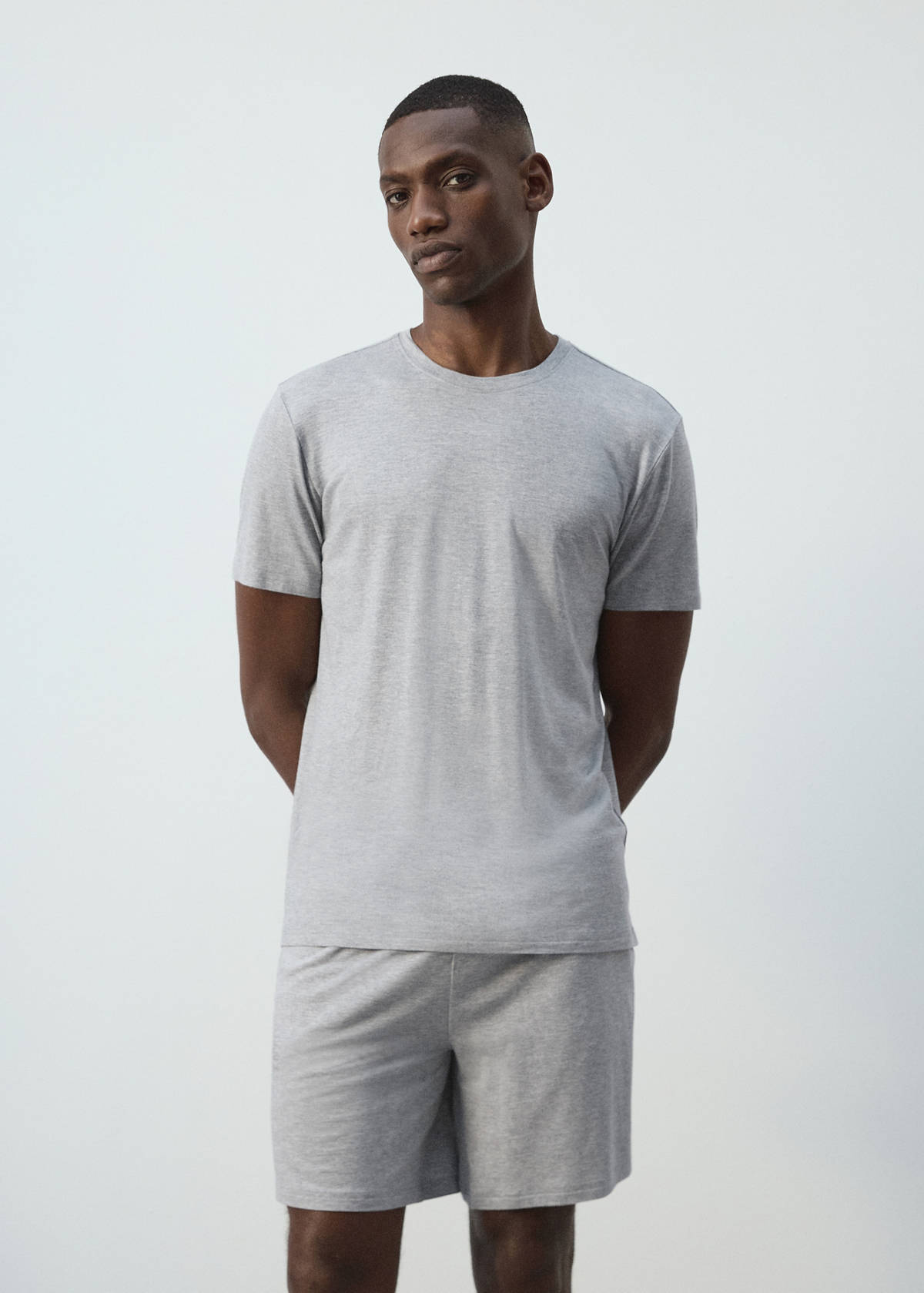 Elastic waistband pyjama set — Grey