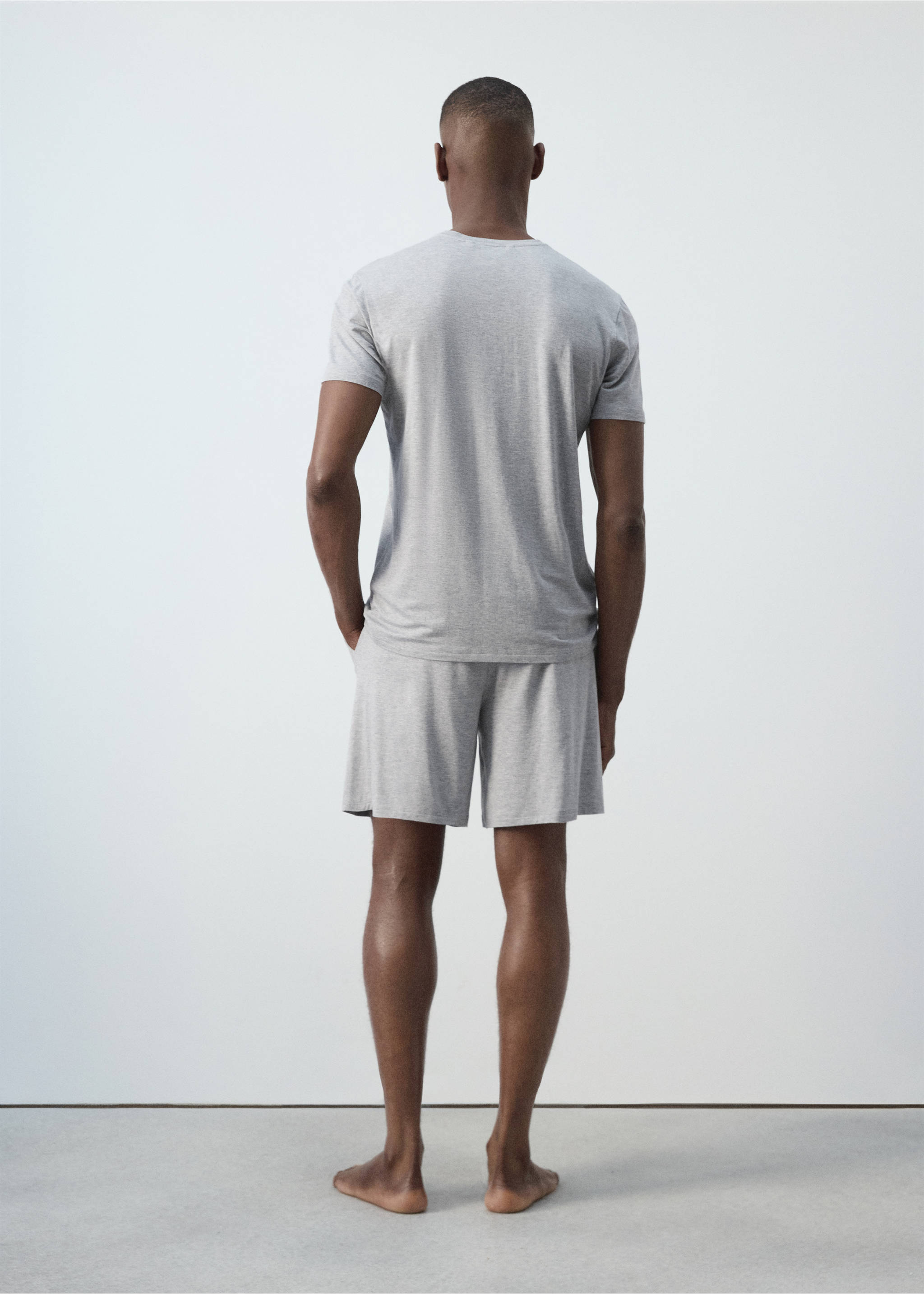 Elastic Bermuda pajama pack - Reverse of the article, Grey. Ref: 37051507-00.
