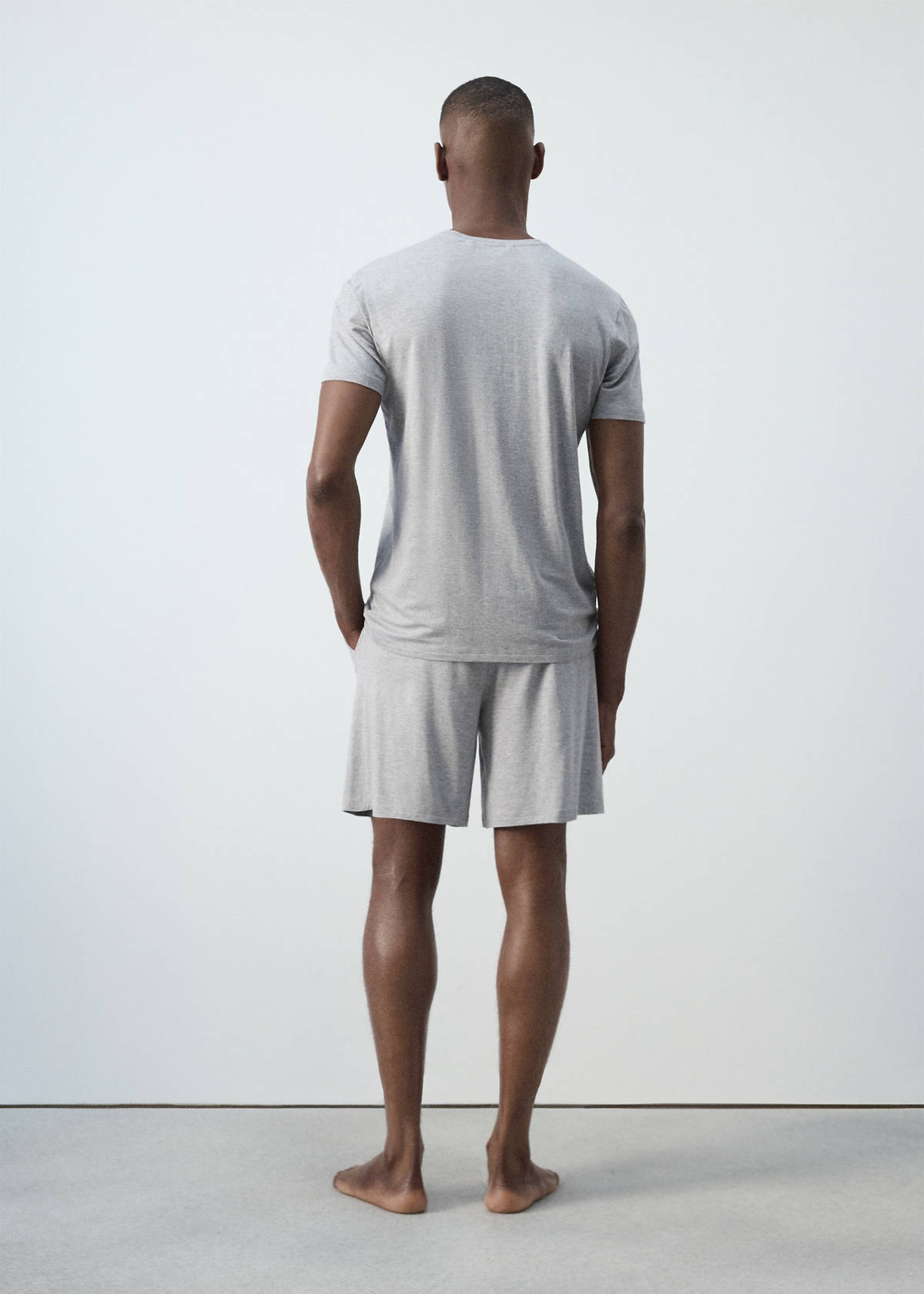 Elastic waistband pyjama set — Grey