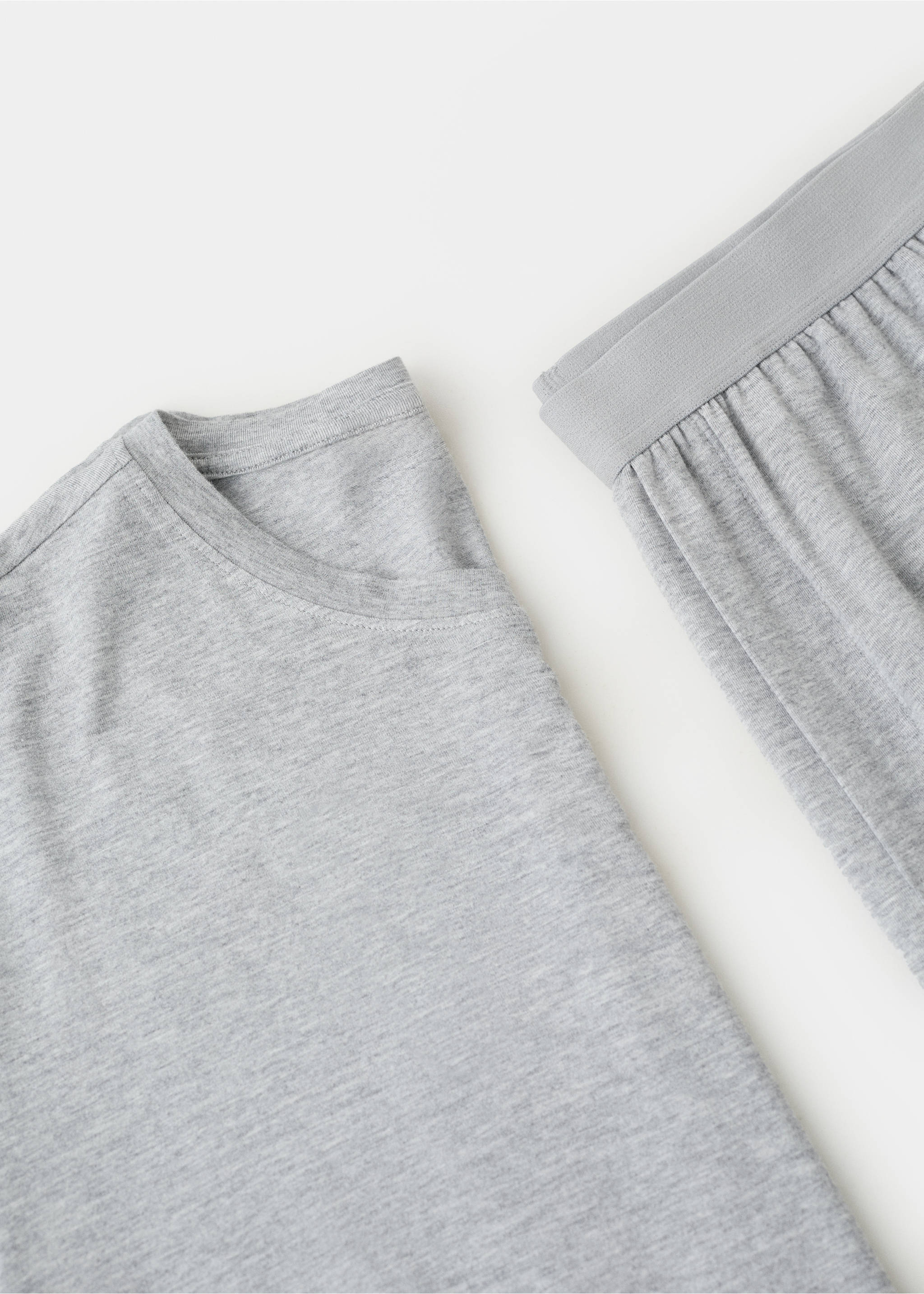 Elastic Bermuda pajama pack - Details of the article 8, Grey. Ref: 37051507-00.