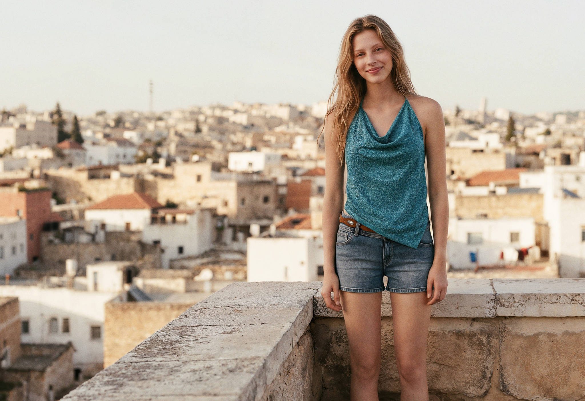 Metallic knit halter top - Panoramic plane