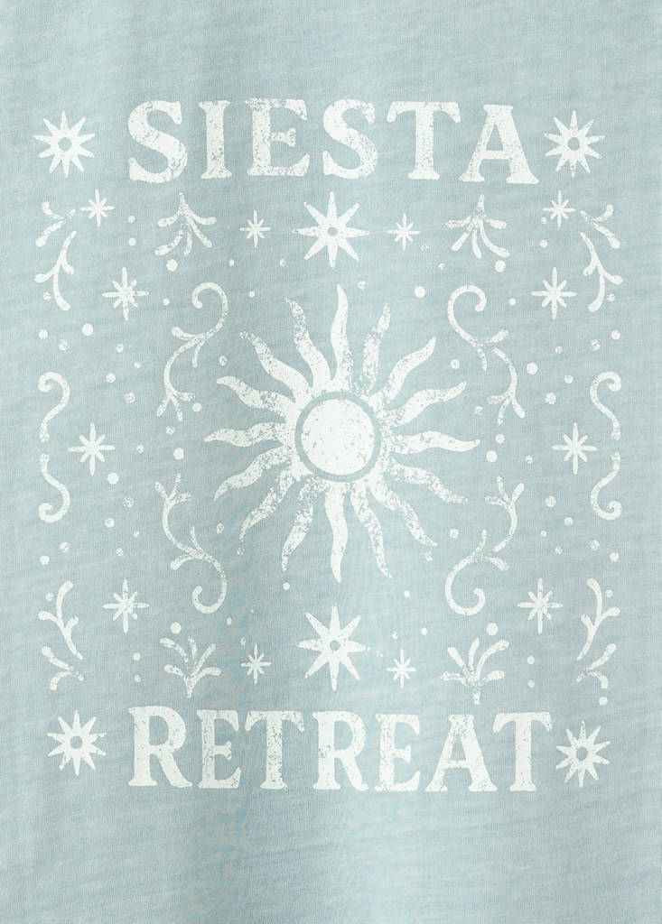 Printed cotton-blend t-shirt — Turquoise