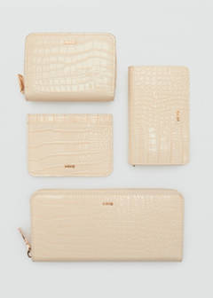 Small wallet with croc effect — Ecru 4