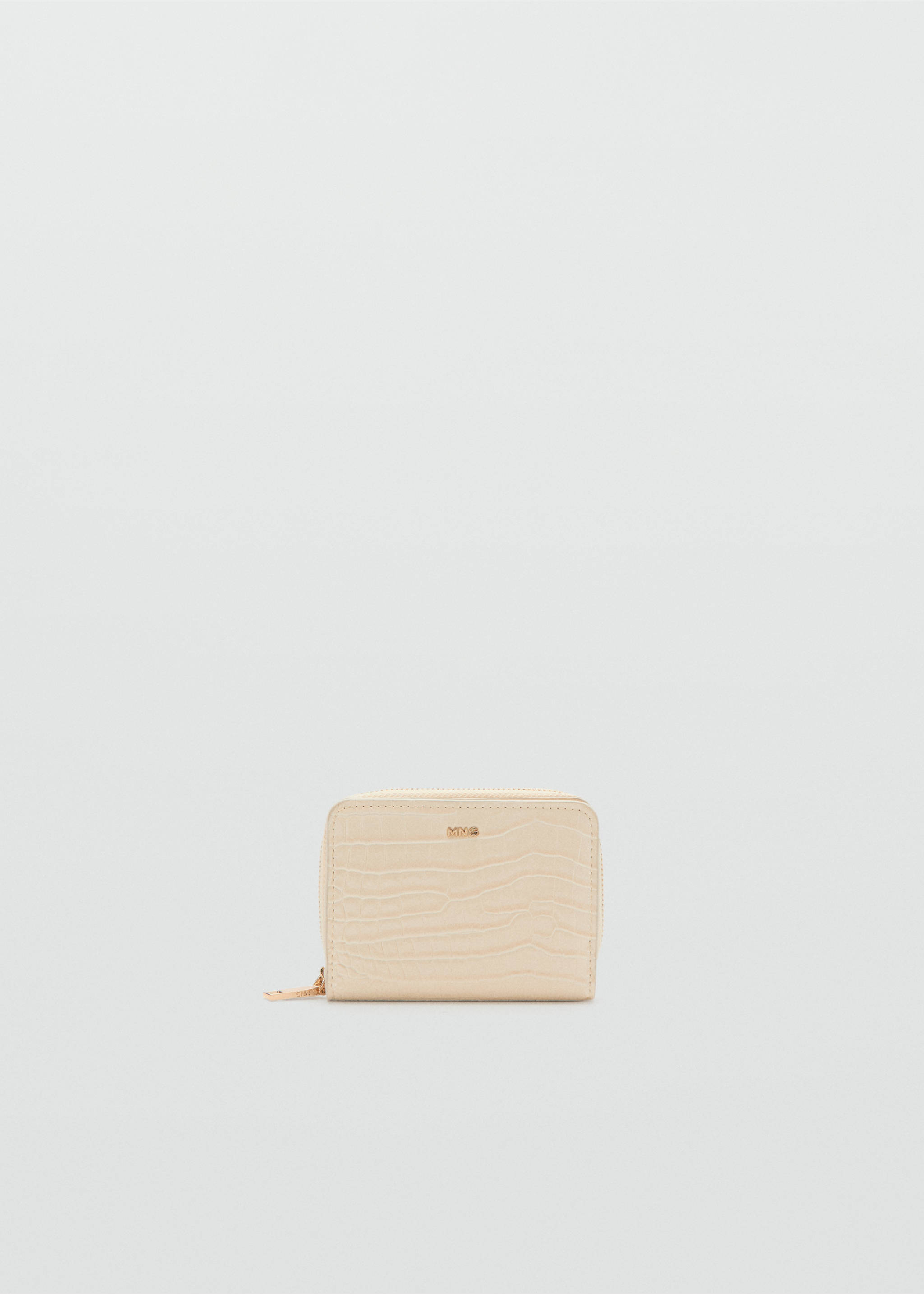 Small wallet with croc effect - Article without model, Ecru. Ref: 37051511-00.