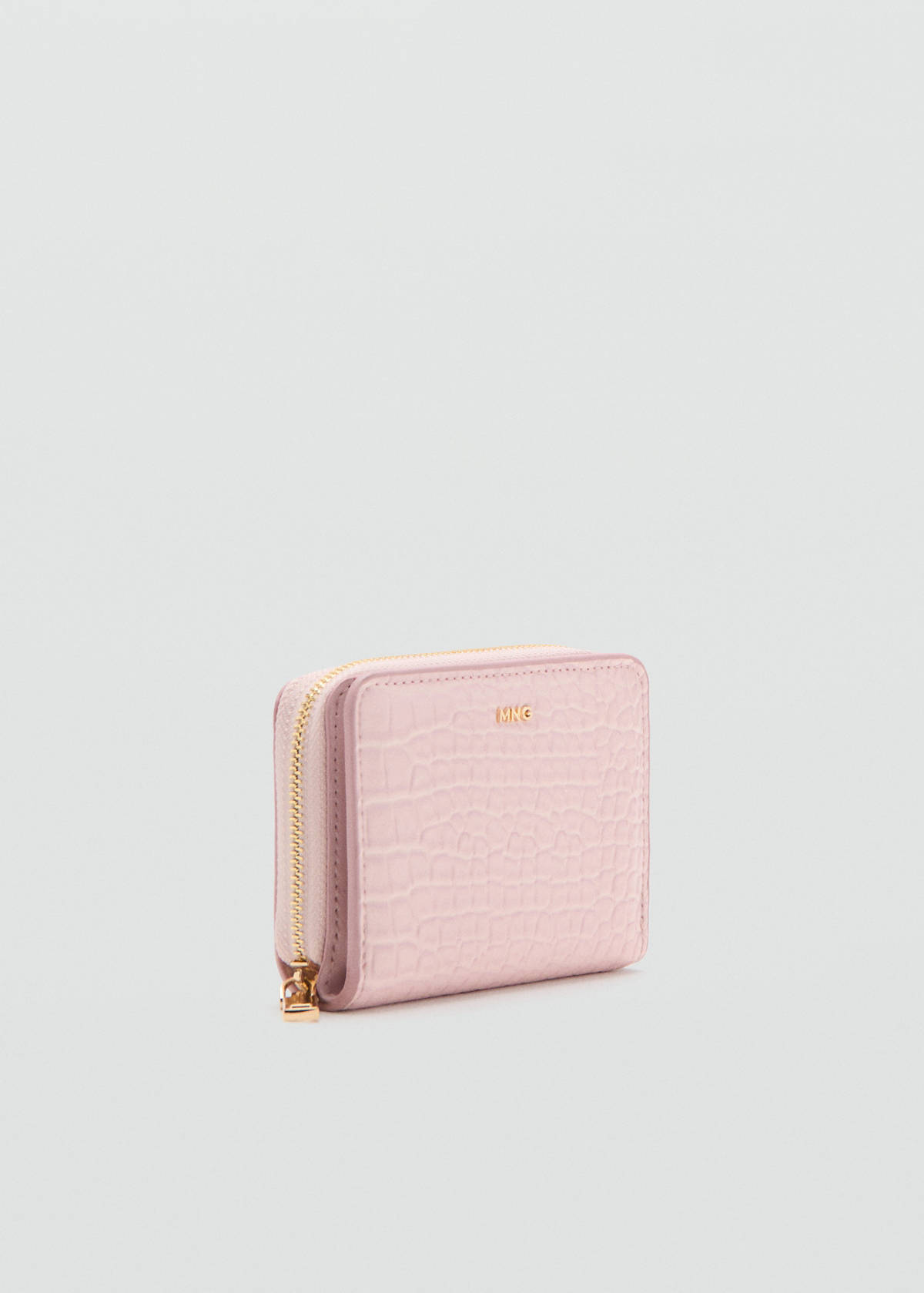 Small wallet with croc effect — Light Pink
