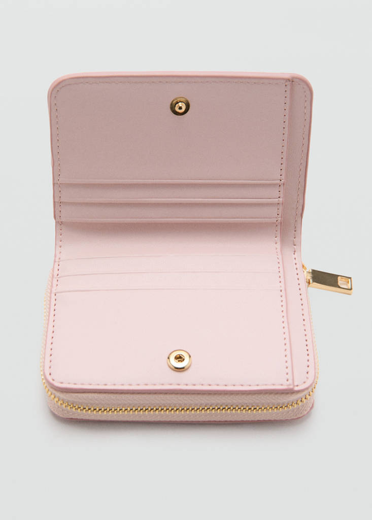 Small wallet with croc effect — Light Pink