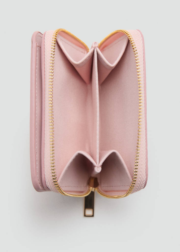 Small wallet with croc effect — Light Pink