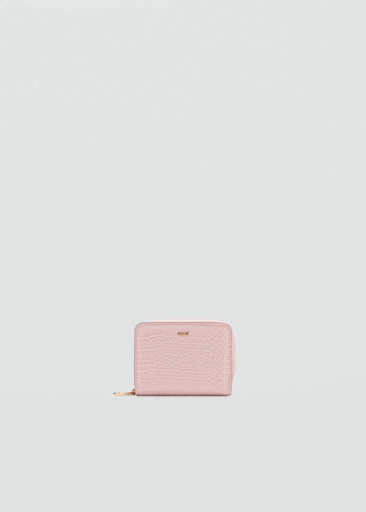 Small wallet with croc effect — Light Pink