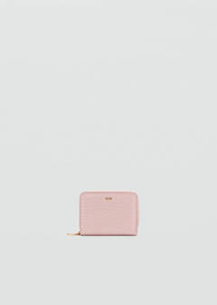 Small wallet with croc effect — Light Pink 1