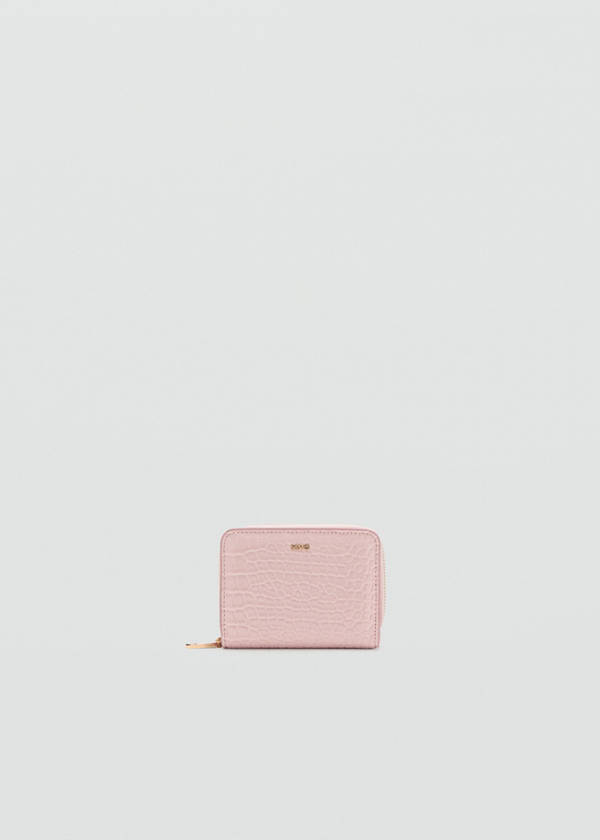 Small wallet with croc effect — Light Pink
