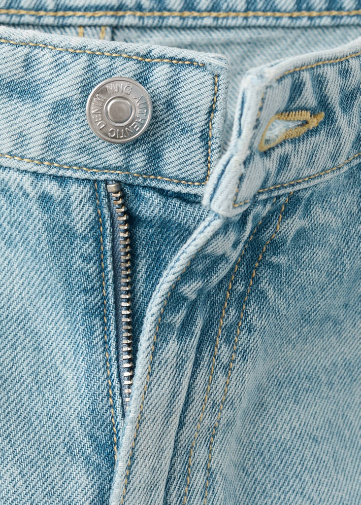 Wide leg stitched jeans — Medium Vintage Blue