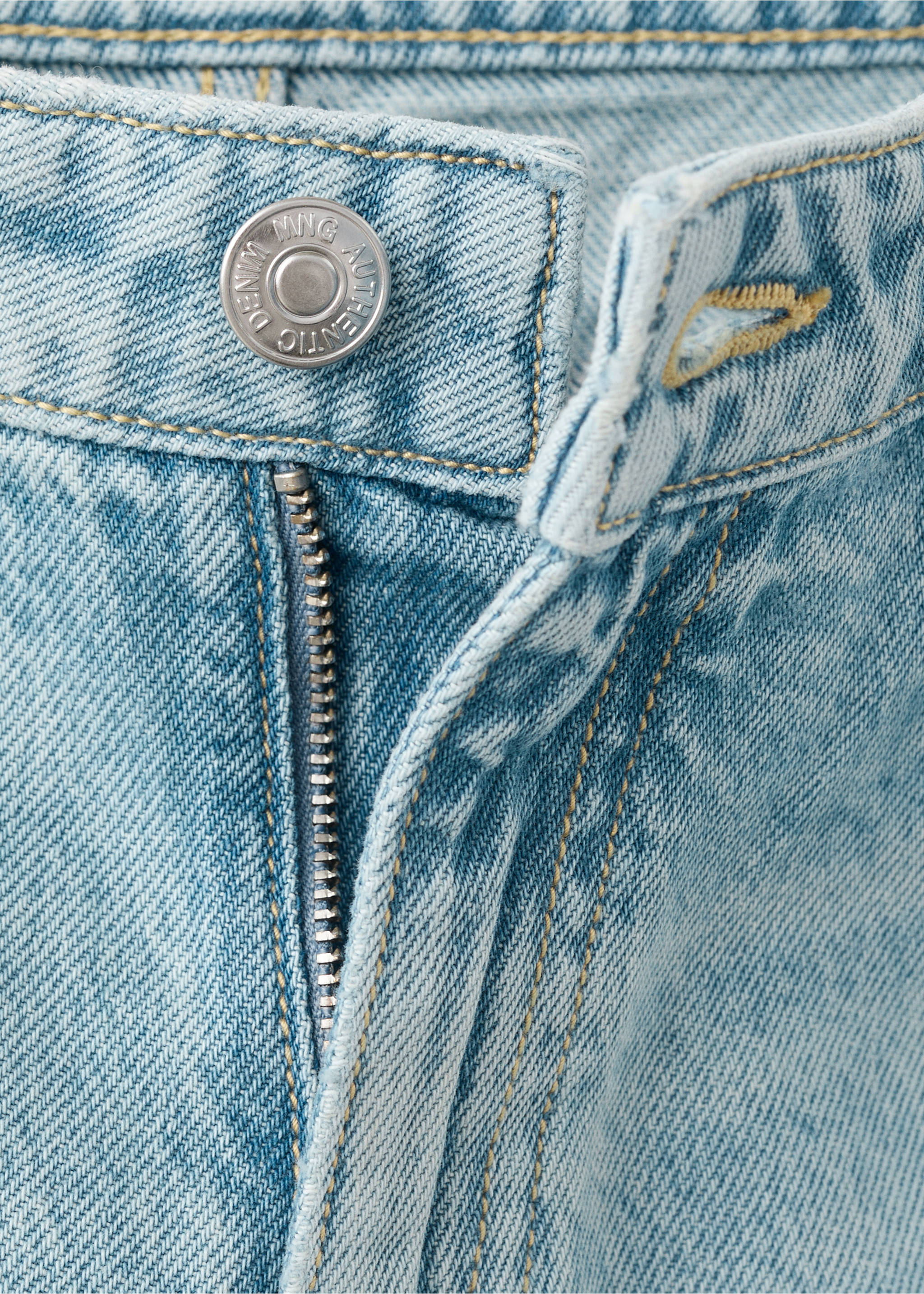 Wide leg stitched jeans - Details of the article 8, Medium Vintage Blue. Ref: 37051514-00.