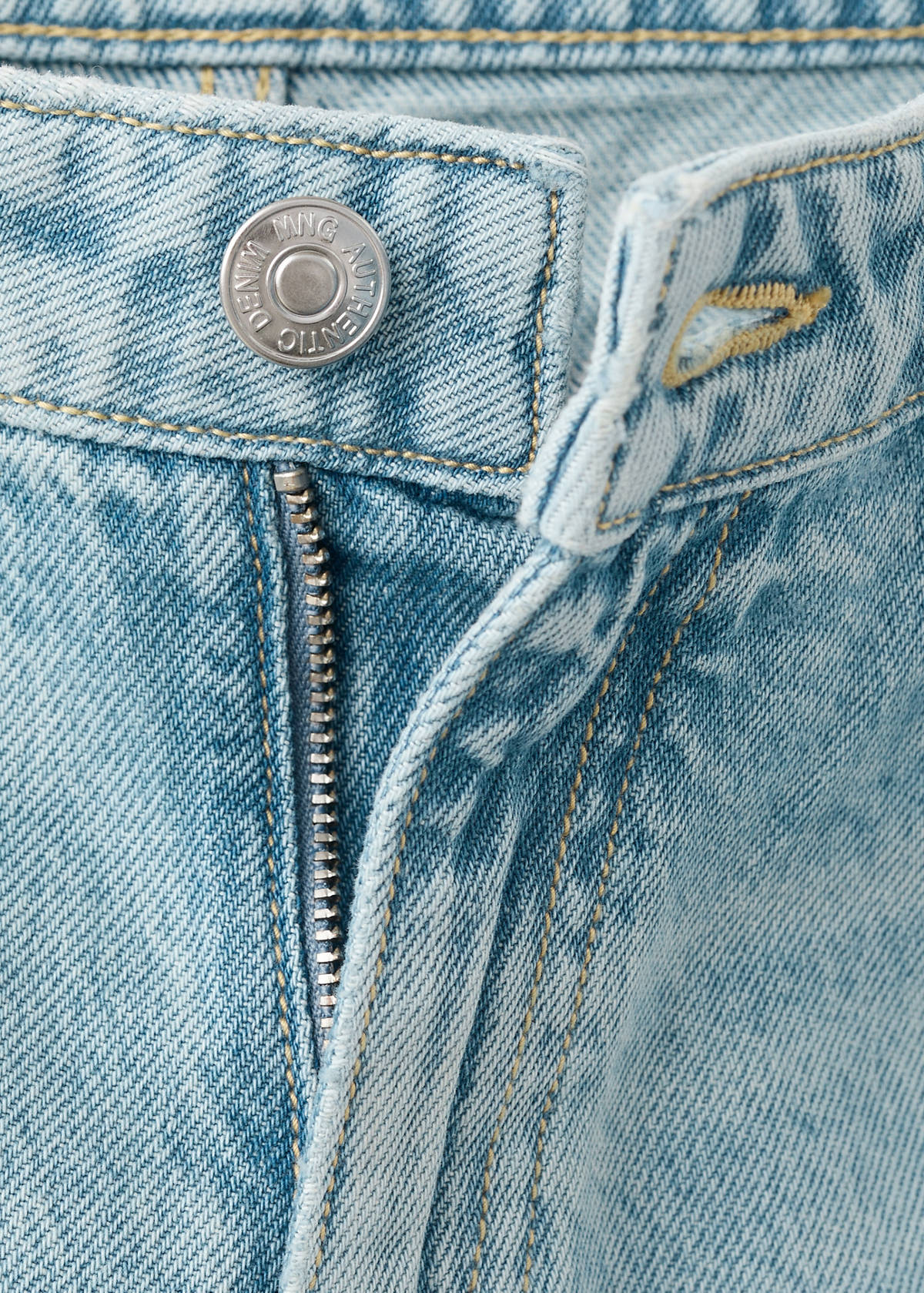 Wide leg stitched jeans — Medium Vintage Blue