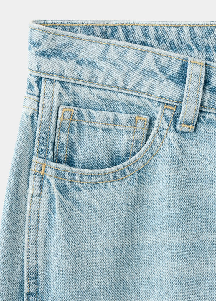 Wide leg stitched jeans — Medium Vintage Blue