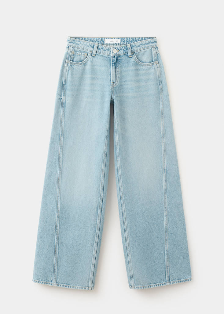Wide leg stitched jeans — Medium Vintage Blue