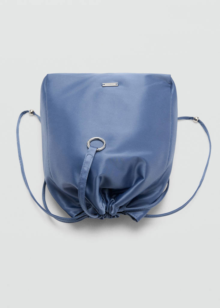Satin cord pouch — Blue