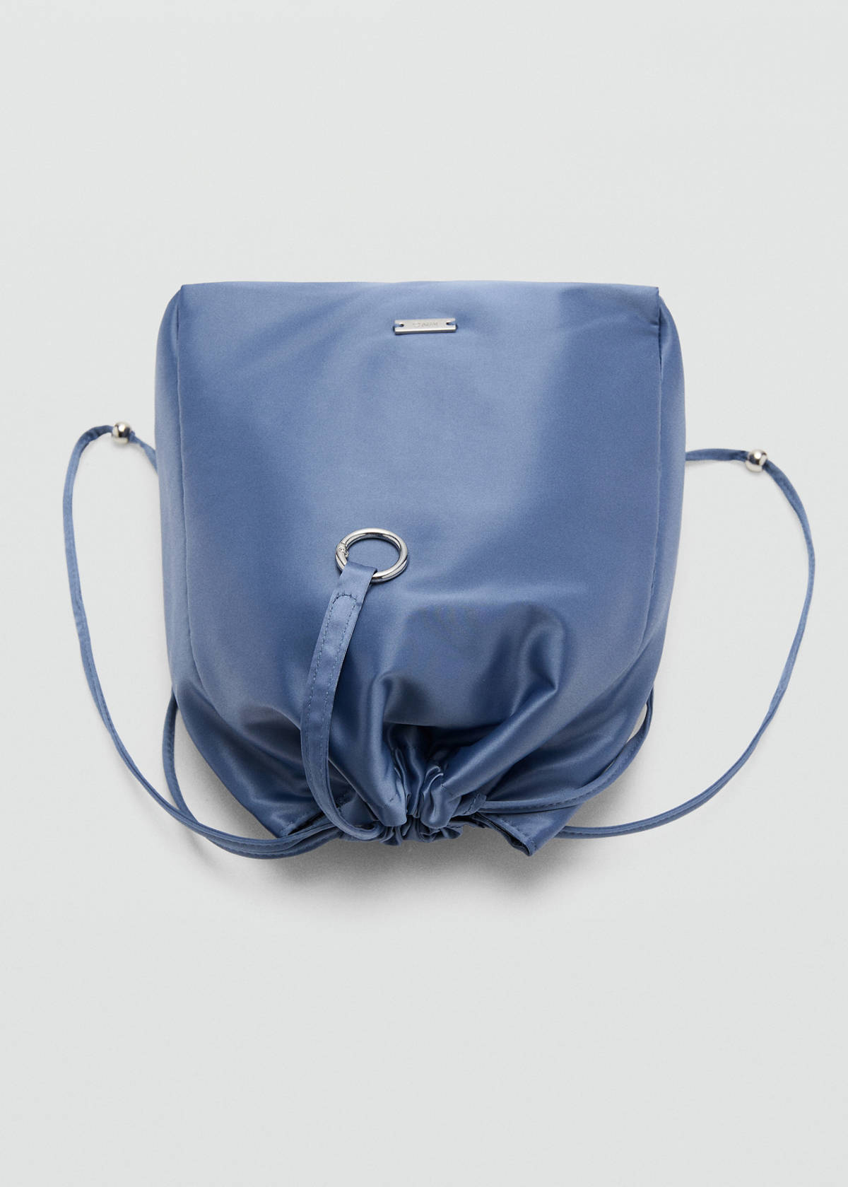 Satin cord pouch — Blue