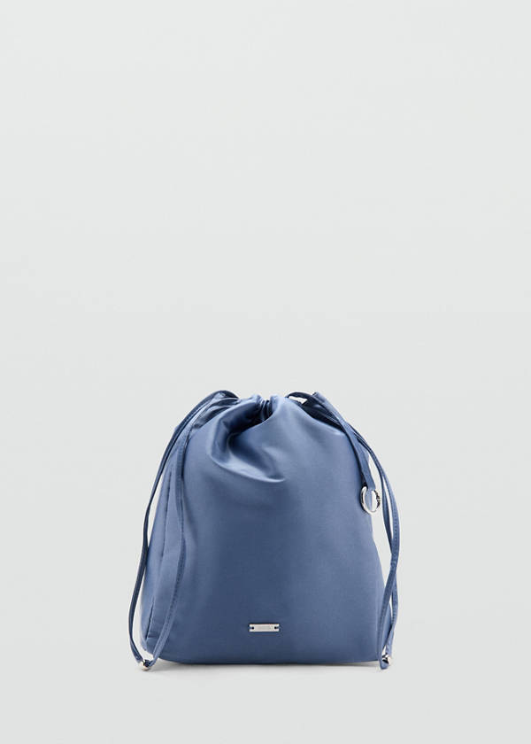 Satin cord pouch — Blue