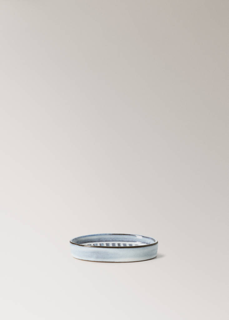 Oval ceramic soap dish — Sky Blue