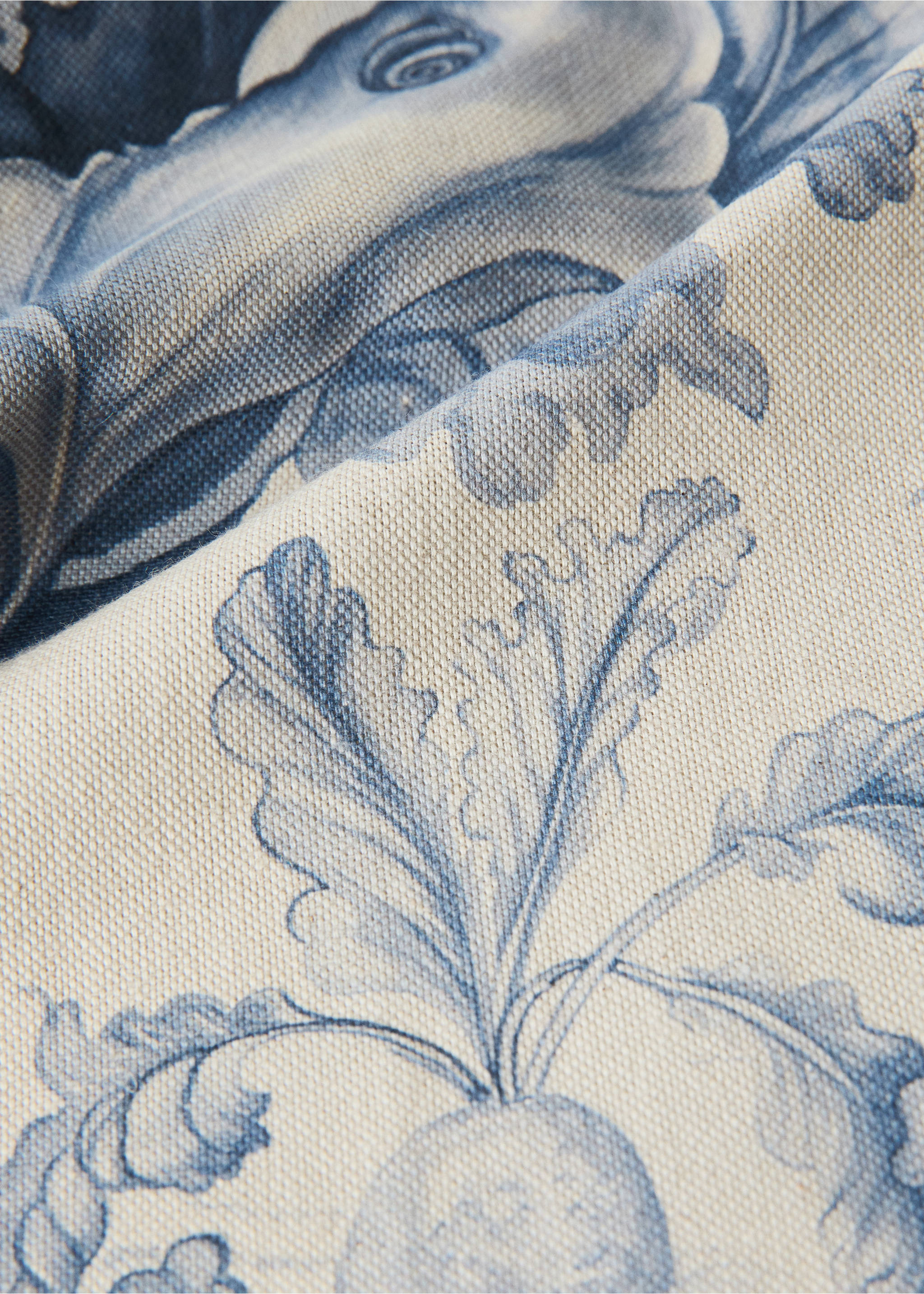 Küchentuch aus bedruckter Baumwolle mit Kohlmotiv - Detail des Artikels 2, Blau. Ref: 37051521-00.