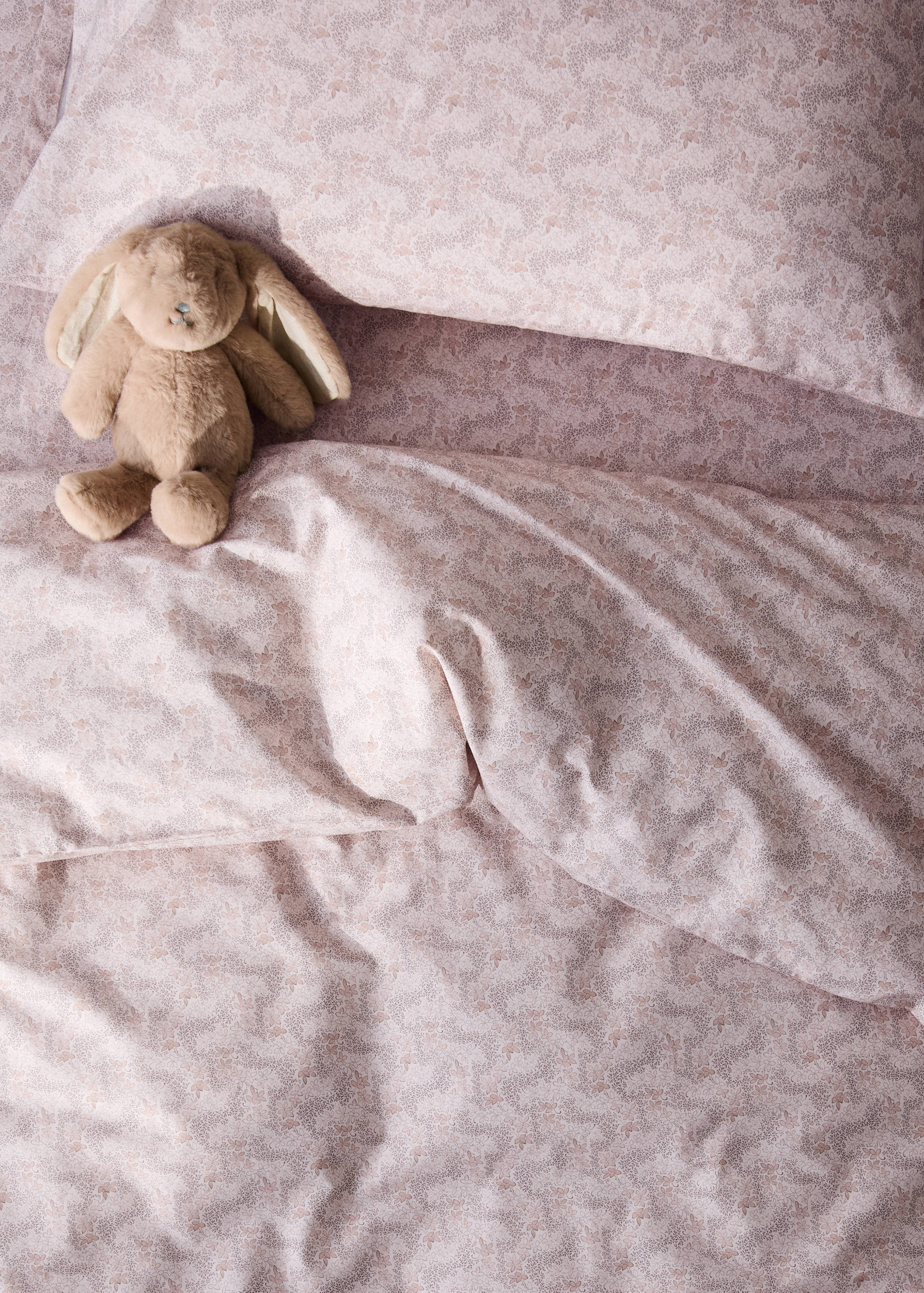 Printed floral percale cotton duvet cover for a 90 cm bed - Details of the article 7