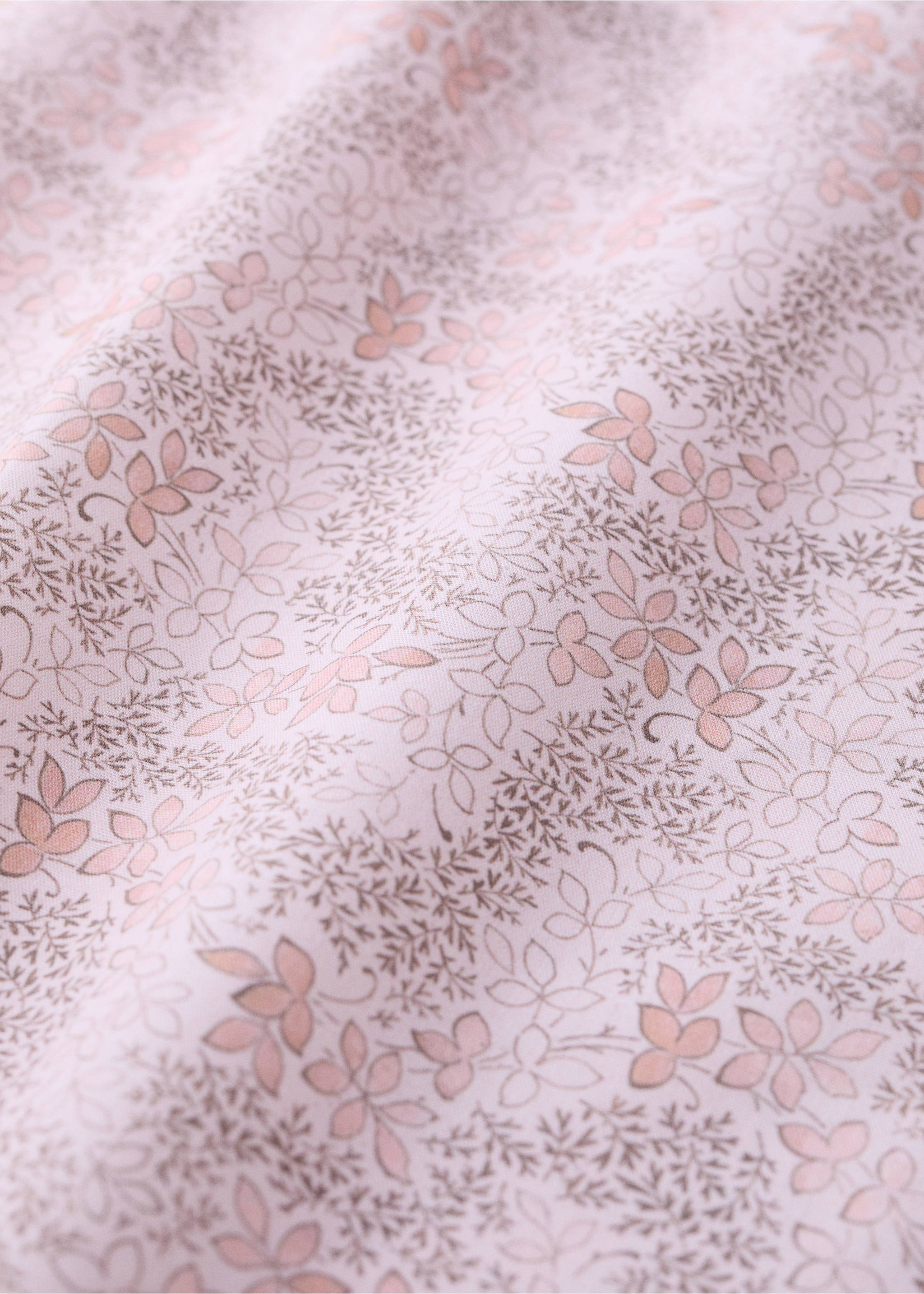 Printed floral percale cotton duvet cover for a 90 cm bed - Details of the article 2, Nude. Ref: 37051525-00.