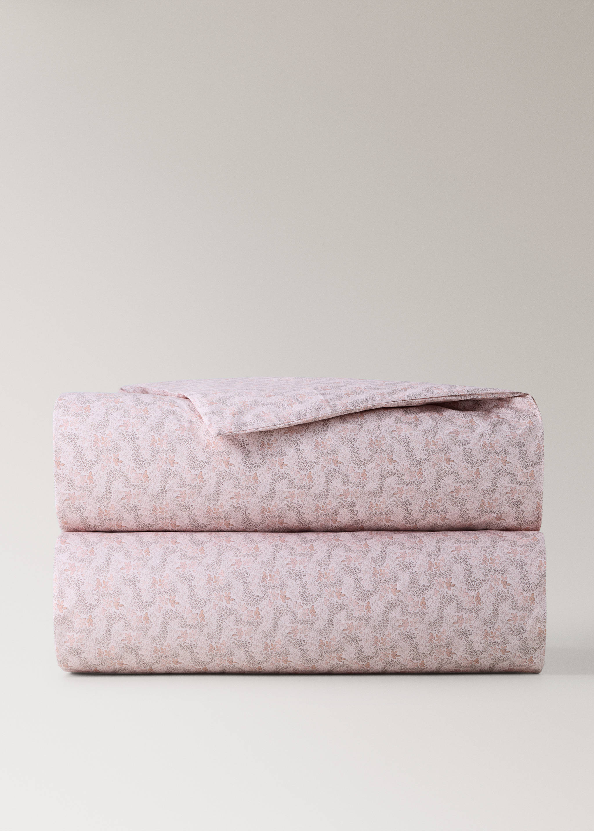 Printed floral percale cotton duvet cover for a 90 cm bed - Article without model