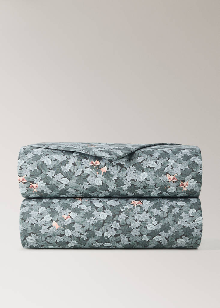 Percale cotton duvet cover 100 x 120 cm — Pastel Green
