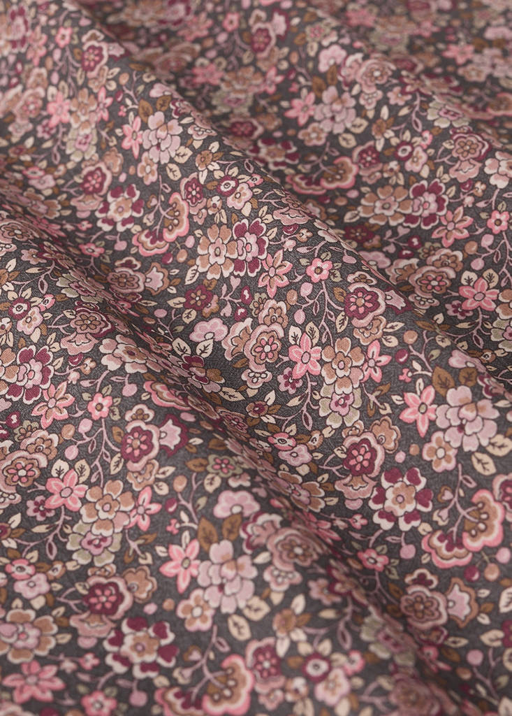 Floral 100% cotton cot duvet cover — Plum