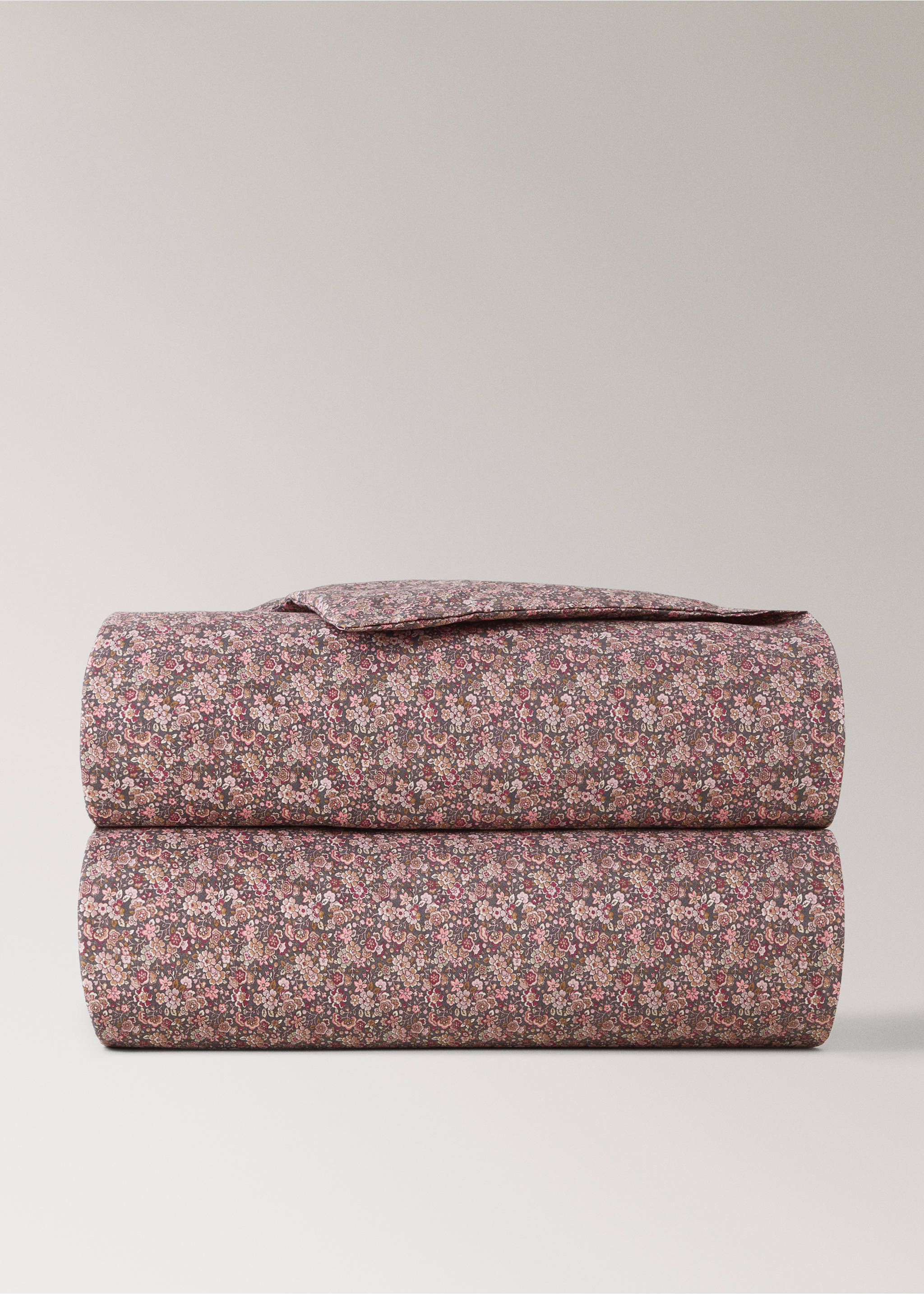 Floral 100% cotton cot duvet cover - Article without model, Plum. Ref: 37051528-00.