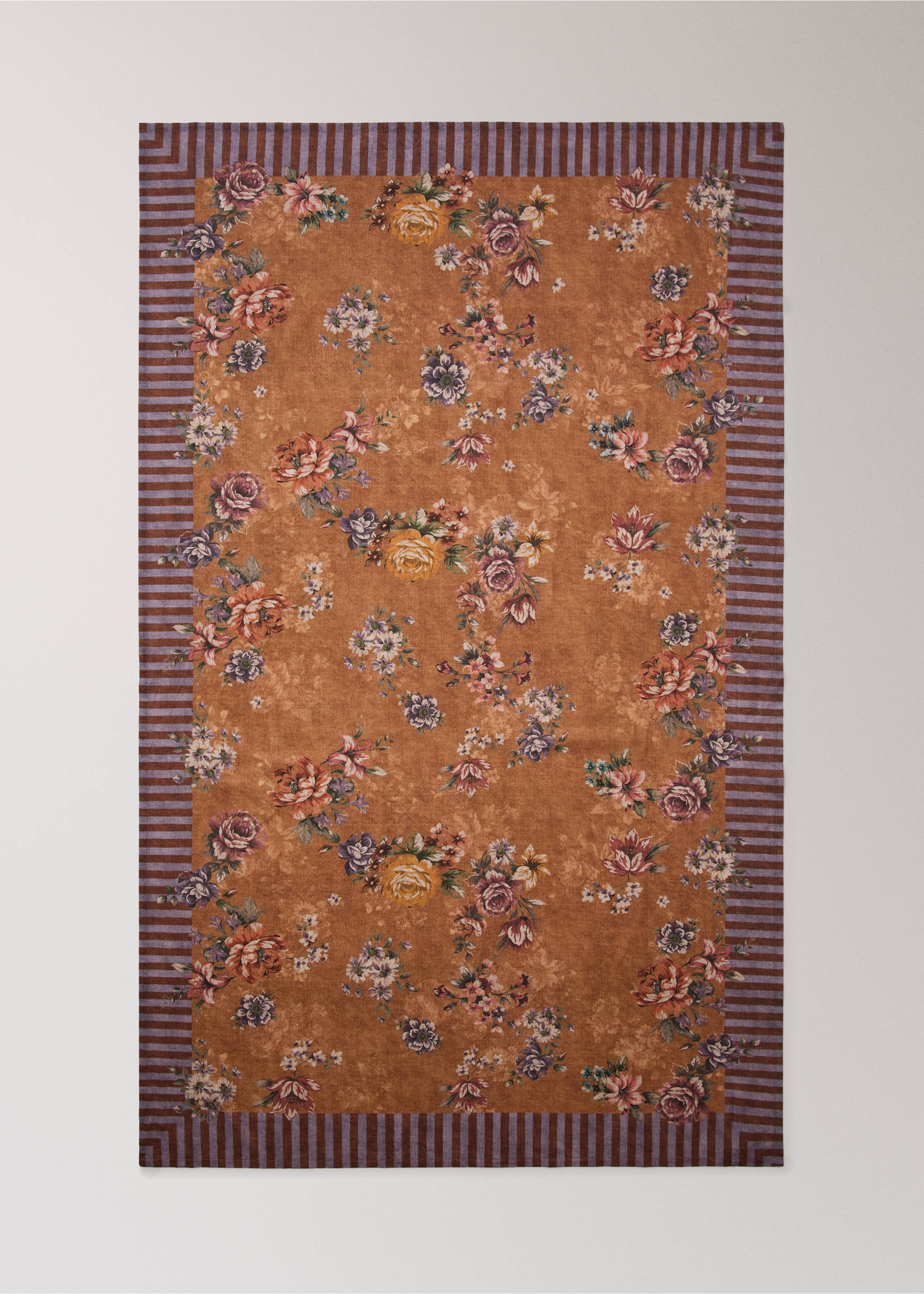 Tischdecke aus Baumwoll-Leinen-Mischung mit Print für 6 bis 8 Personen - Detail des Artikels 3, Gelb. Ref: 37051531-00.