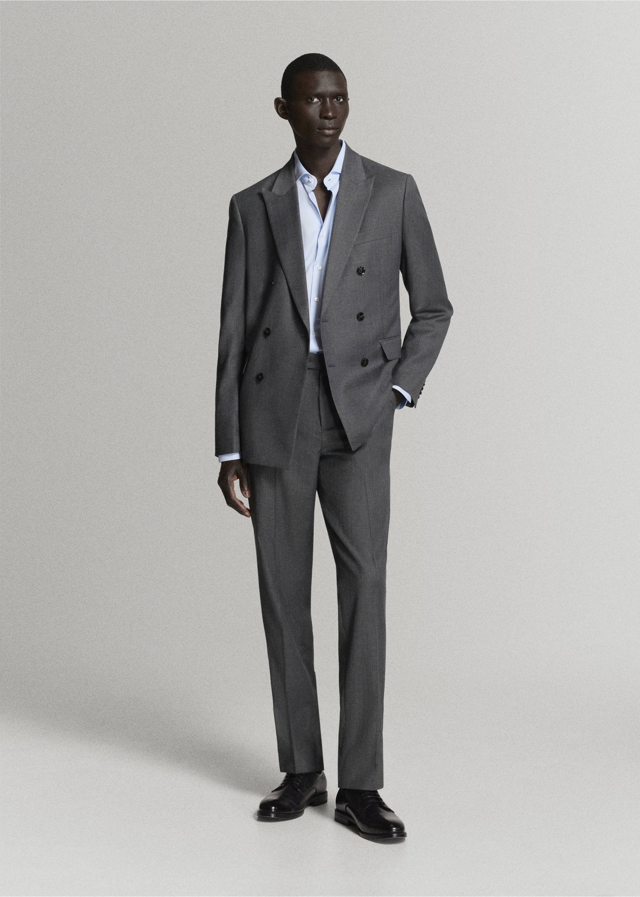100% cotton regular fit suit shirt - General plane, Sky Blue. Ref: 37051533-00.