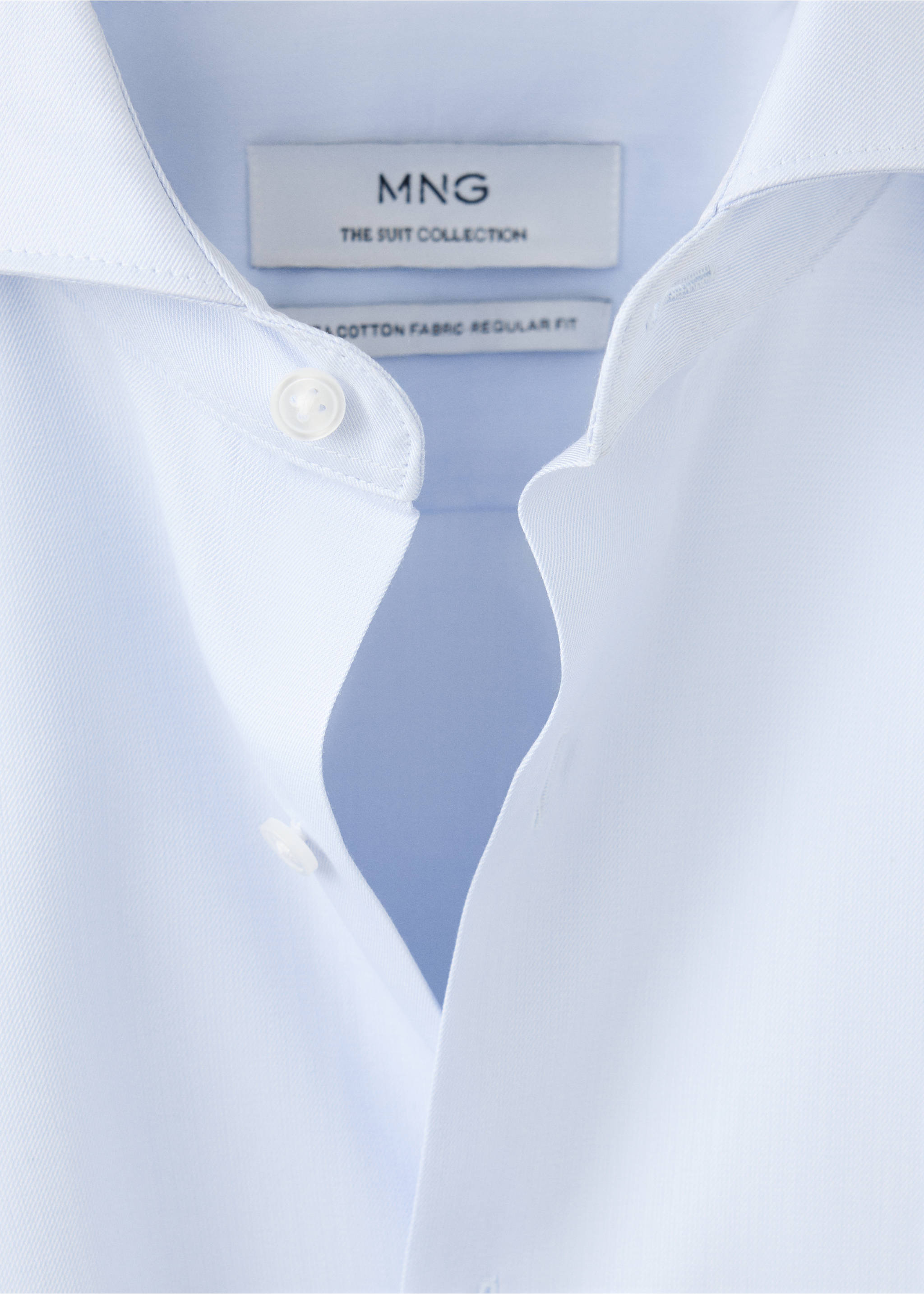 Camisa regular fit 100% algodón - Detalle del artículo 8, Azul celeste. Ref: 37051533-00.