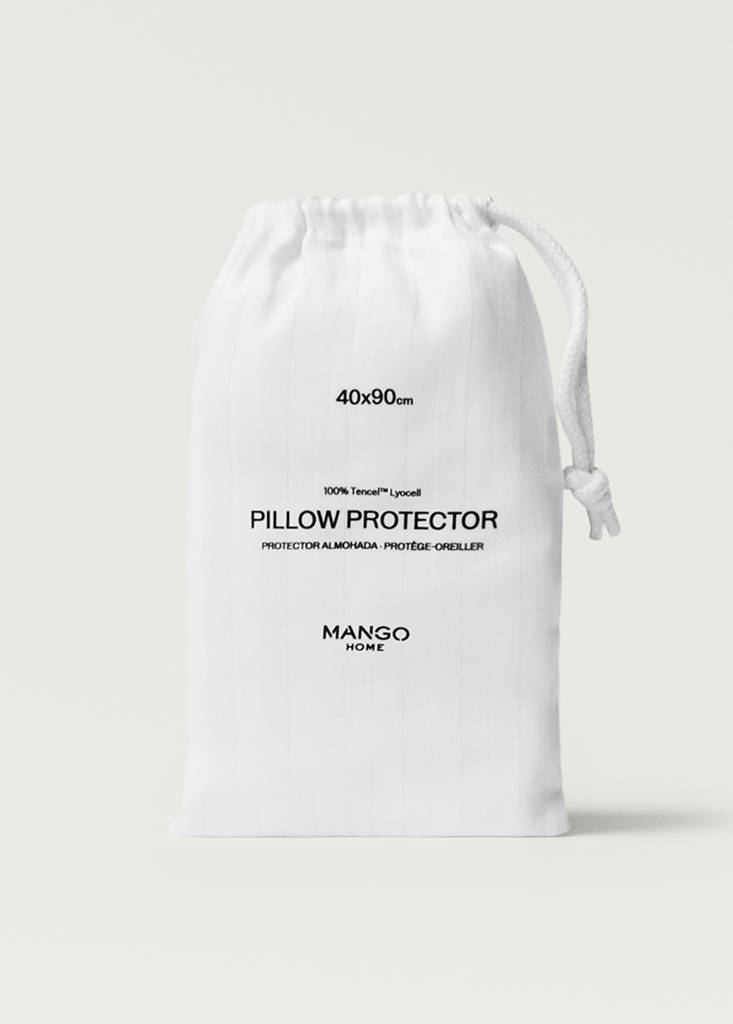 Protector almohada algodón rayas 40x90 cm — White