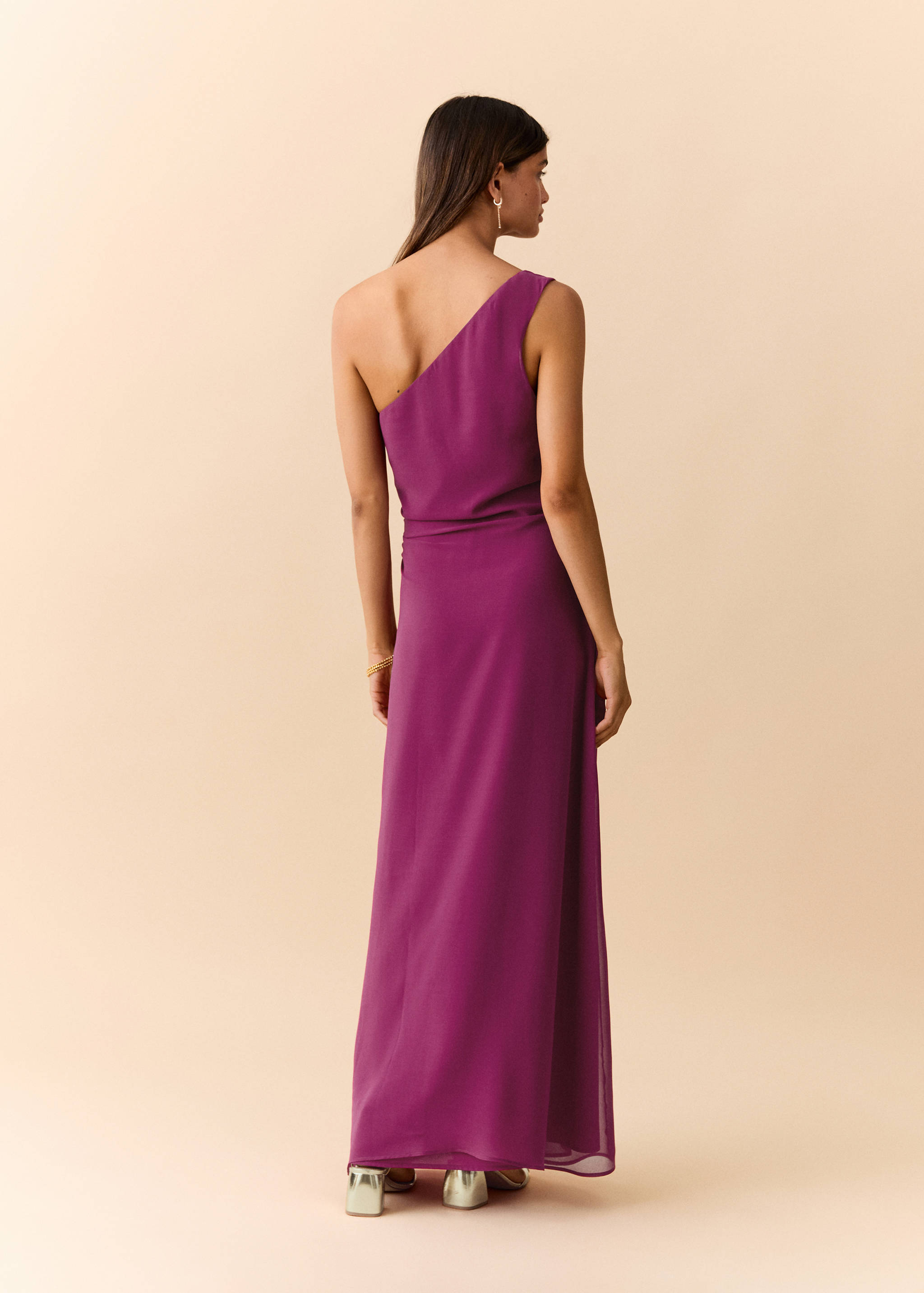 Robe asymétrique froncée latérale - Verso de l’article