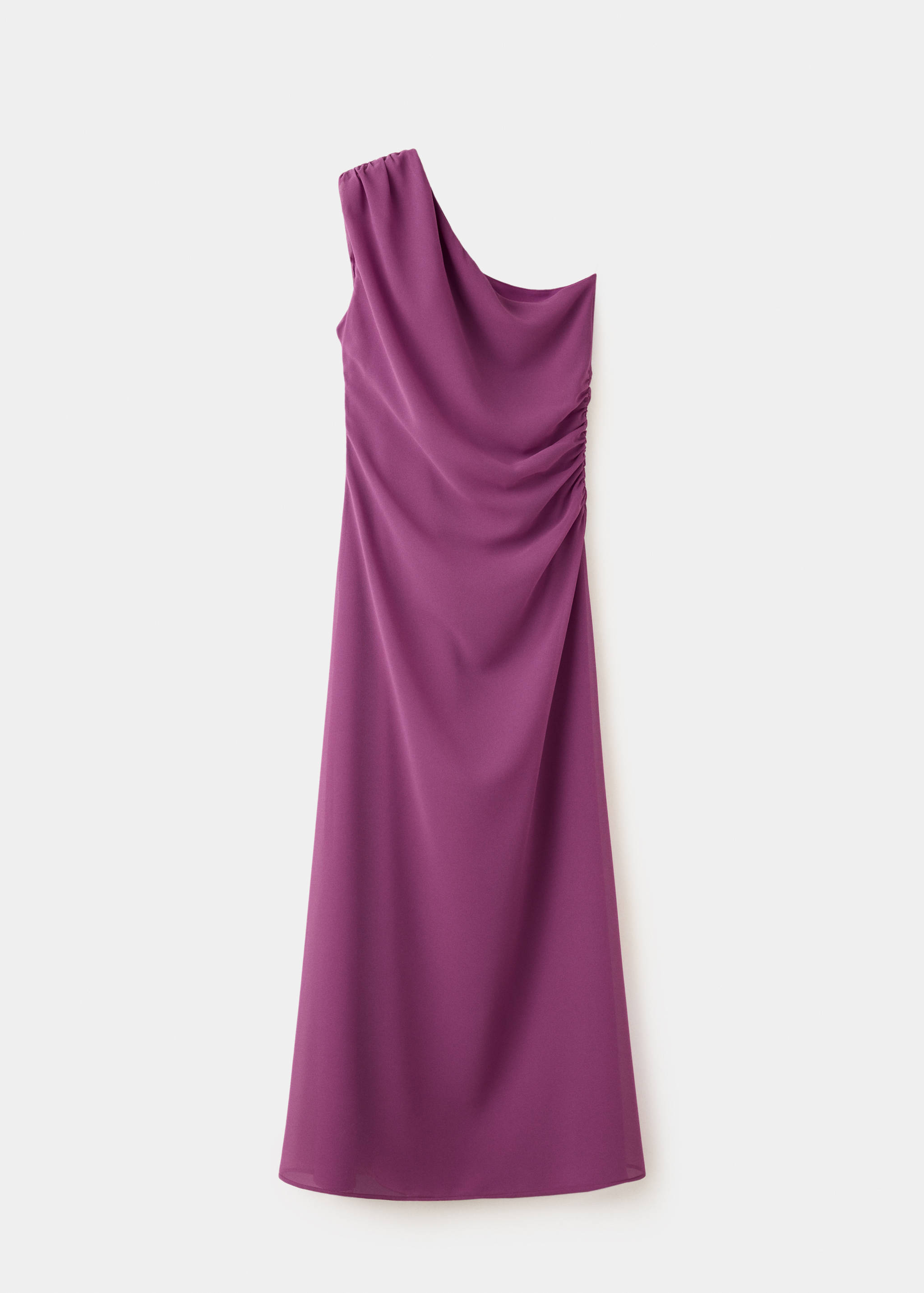 Robe asymétrique froncée latérale - Article sans modèle