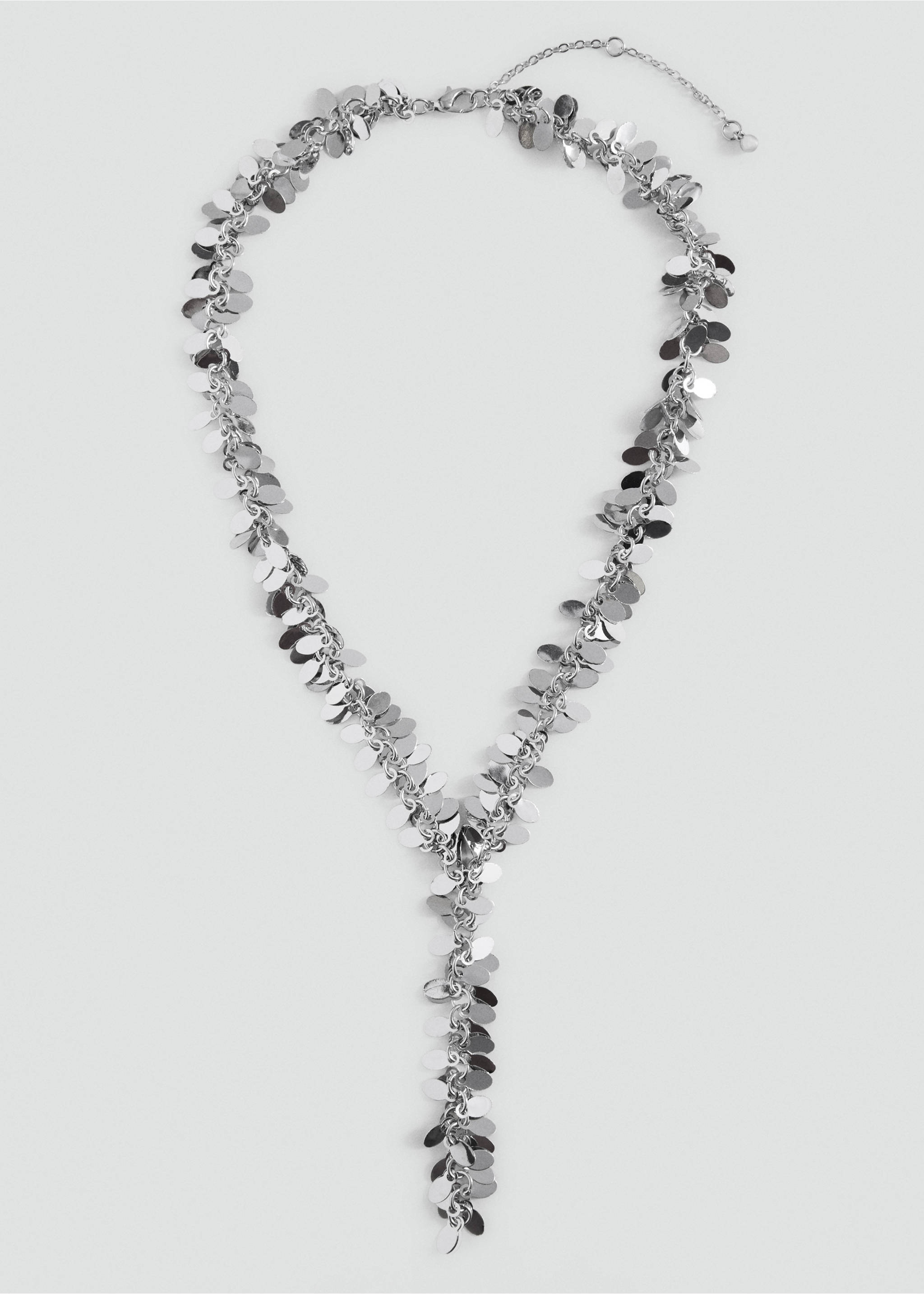 Metallic bead pendant necklace - Article without model, Silver. Ref: 37051538-00.