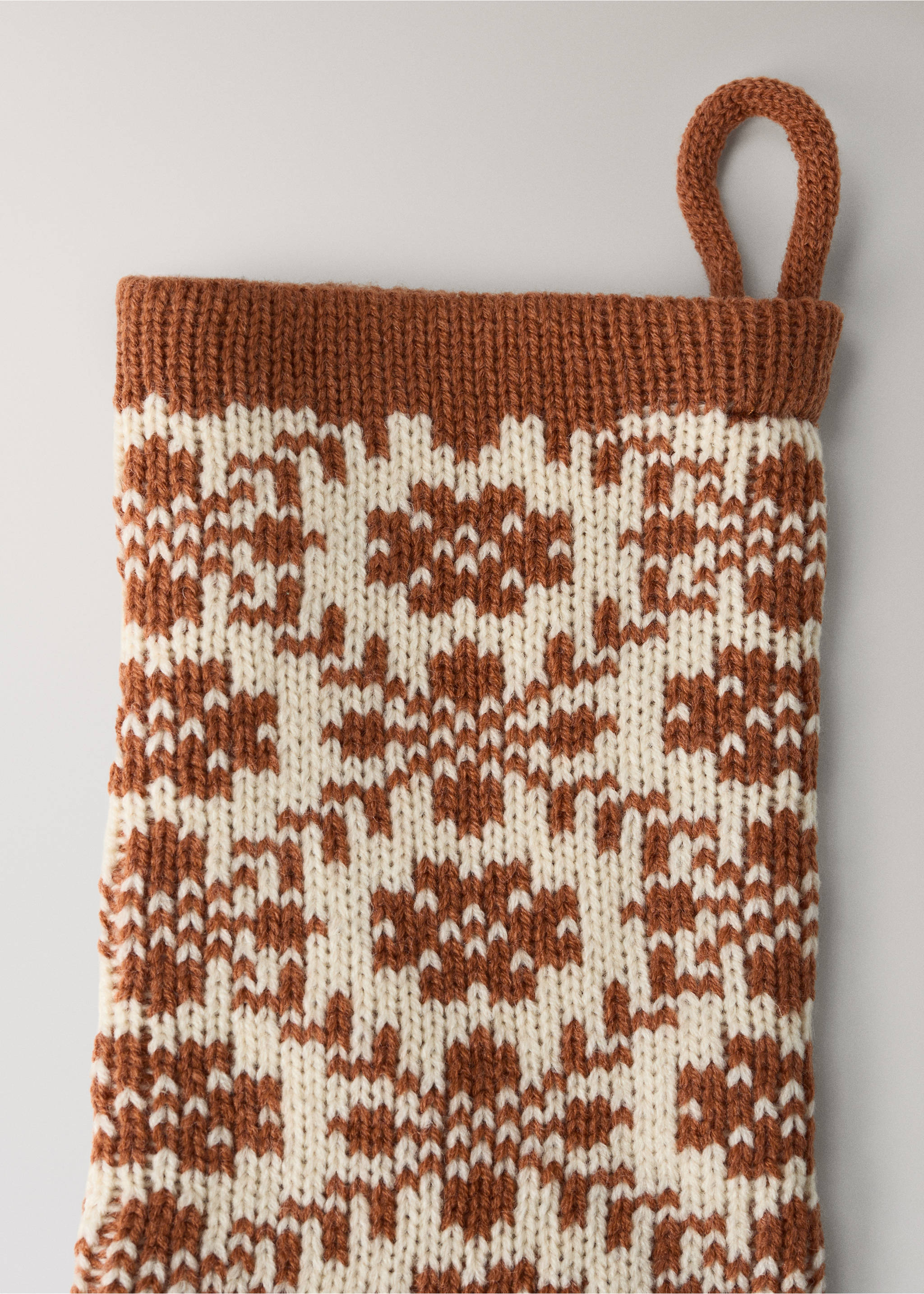 Weihnachtsdekor jacquard - Detail des Artikels 1, Rotbraun. Ref: 37051539-00.